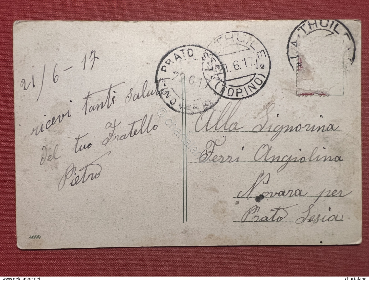 Cartolina - Valle D'Aosta - La Thuile - 1917 - Other & Unclassified