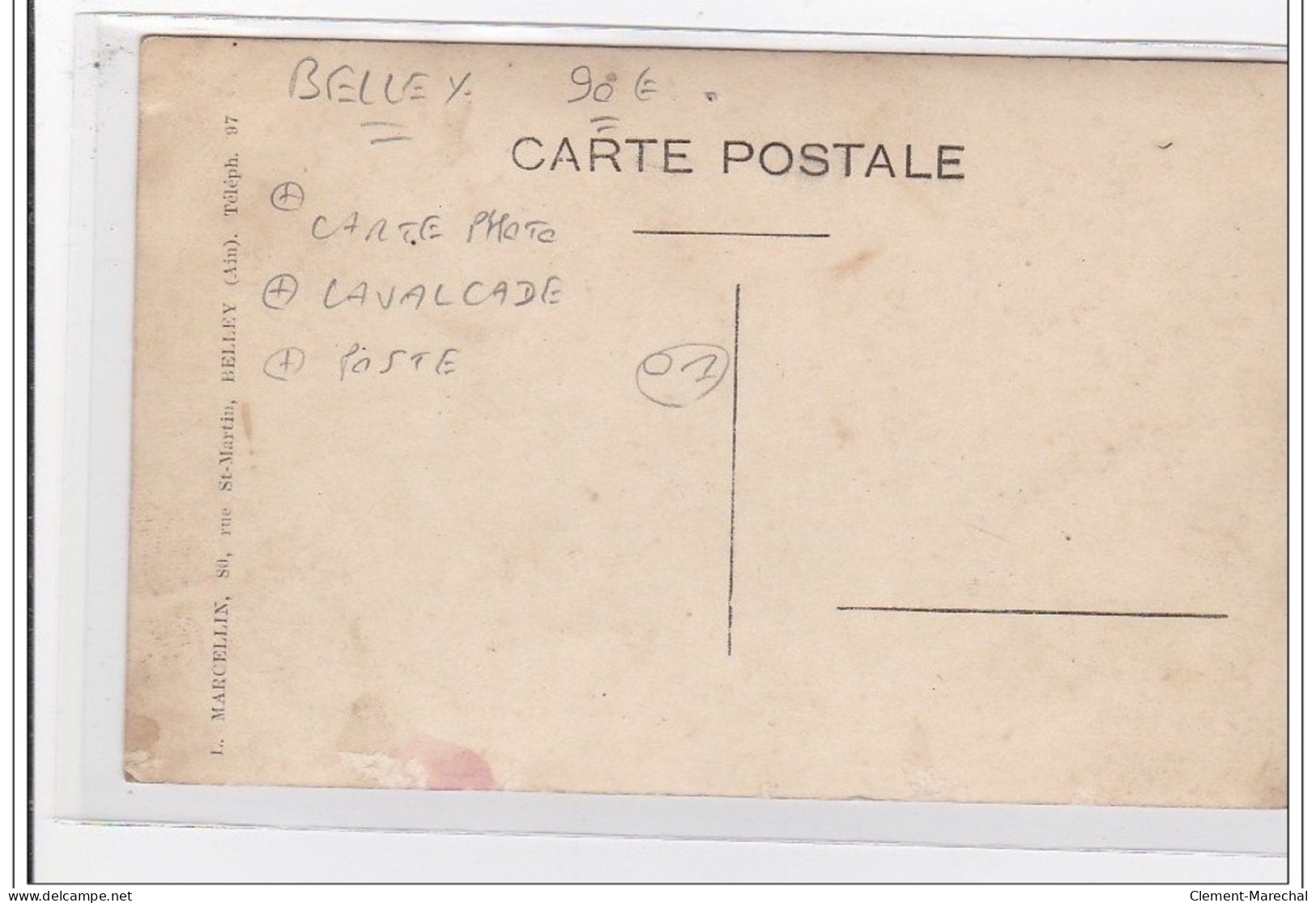FRANCE : Belley, Carte Photo, Lavalcade, Poste - Tres Bon Etat - Unclassified