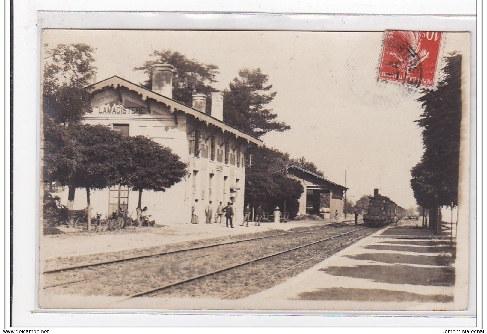 LAMAGISTERE : Carte Photo De La Gare - Très Bon état - Sonstige & Ohne Zuordnung