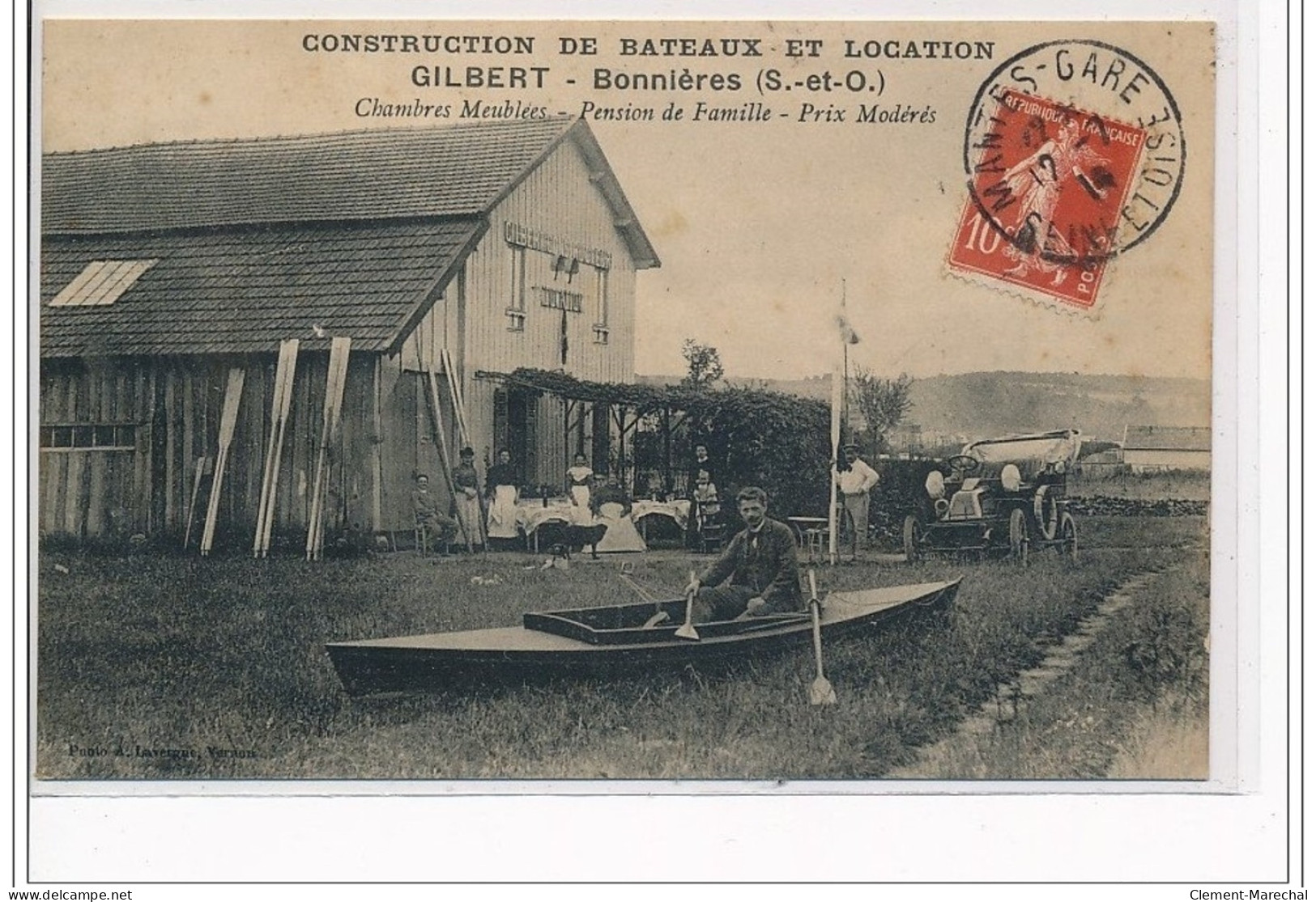 BONNIERES SUR SEINE : Construction De Bateaux Et Location Gilbert - Pension De Famille - Très Bon état - Bonnieres Sur Seine