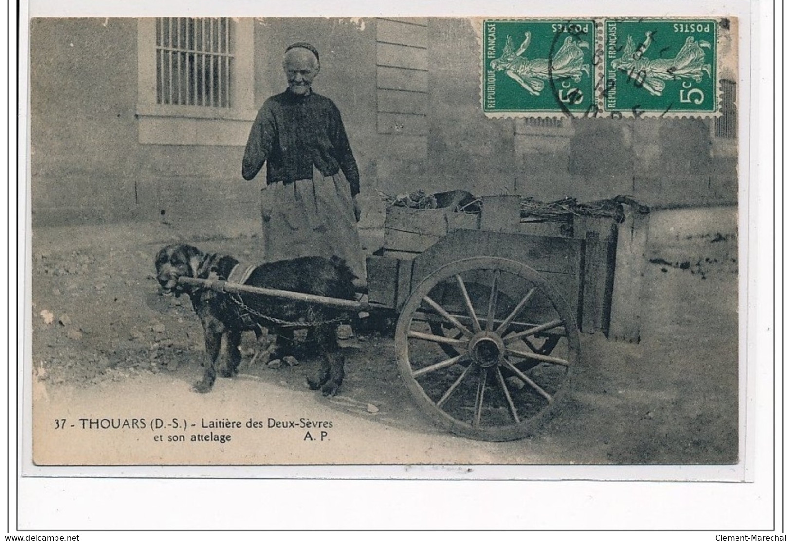 THOUARS : Laitière Des Deux-Sèvres Et Son Attelage - VOITURE A CHIEN - Très Bon état - Thouars