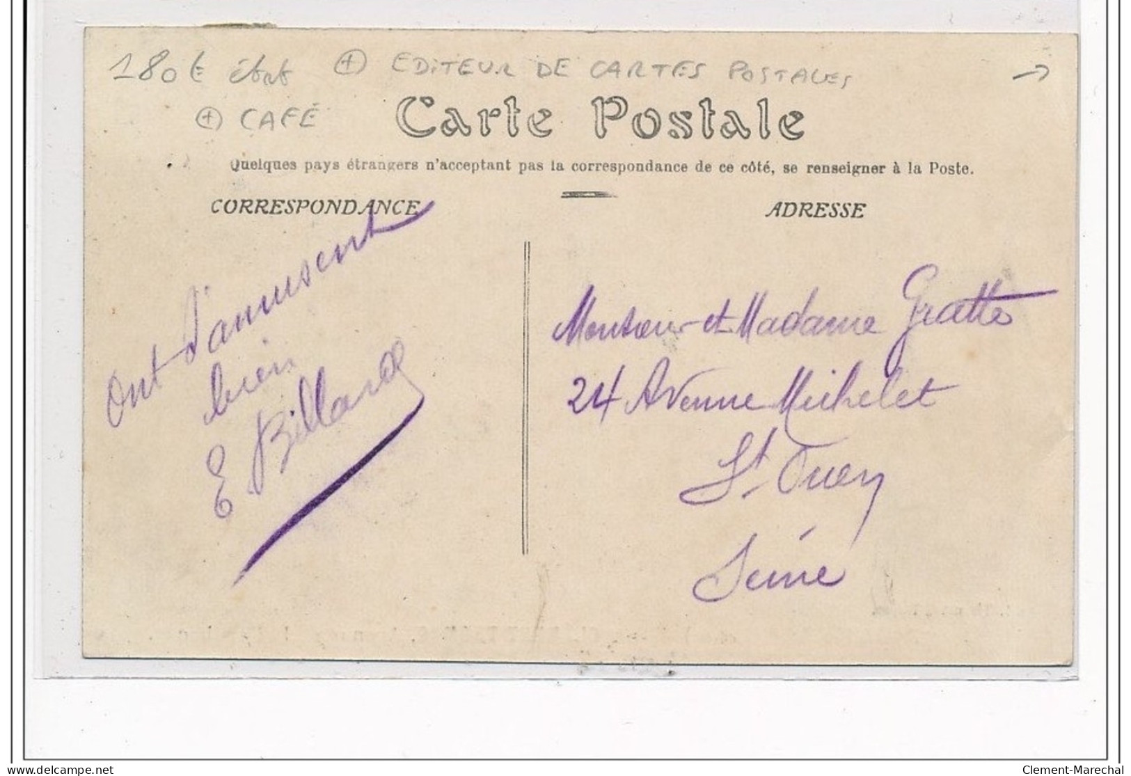 SARTROUVILLE : Maison Clément-Thomas, Avenue De La République - EDITEUR DE CARTES POSTALES - CAFE - état - Sartrouville