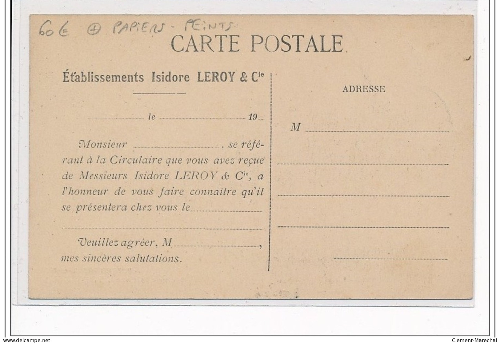 PONTHIERRY : Usines Isidore Leroy  Cie - PAPIERS PEINTS - Très Bon état - Saint Fargeau Ponthierry