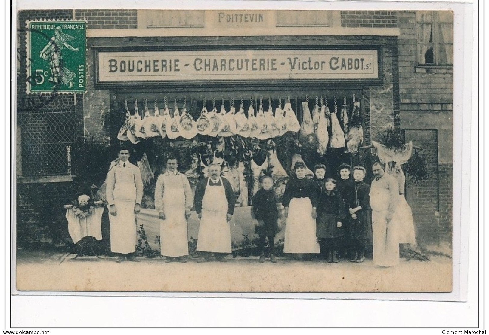 BIHOREL : CARTE PHOTO - Boucherie-Charcuterie Victor Cabot (8 Grande Route) - Très Bon état - Bihorel