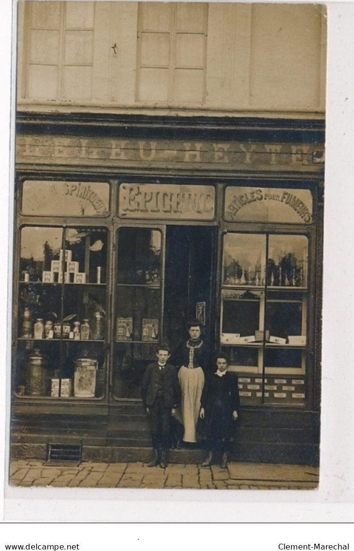 MAUBEUGE : CARTE PHOTO - Epicerie Leleu-Heyte - Très Bon état - Maubeuge