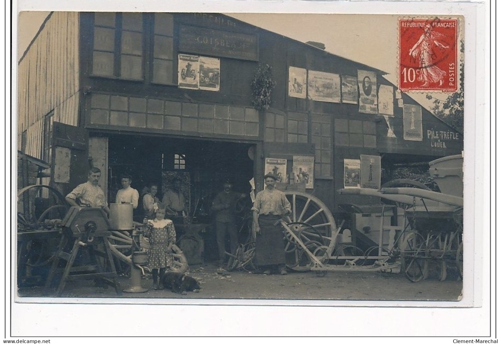 MARIGNE PEUTON - GOISBAULT - CARTE PHOTO : Machines Agricoles - Très Bon état - Autres & Non Classés