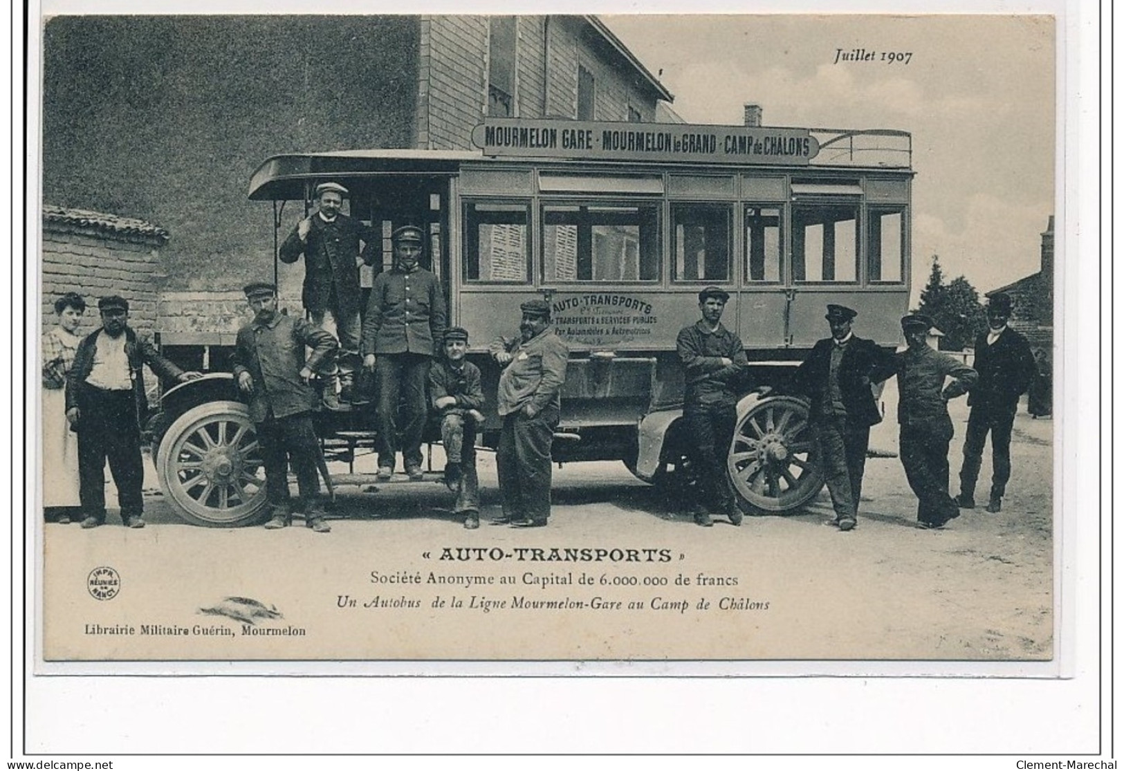 MOURMELON : """"Auto-Transports"""" Un Autobus De La Ligne Mourmelon-Gare Au Camp De Châlons - Très Bon état - Mourmelon Le Grand