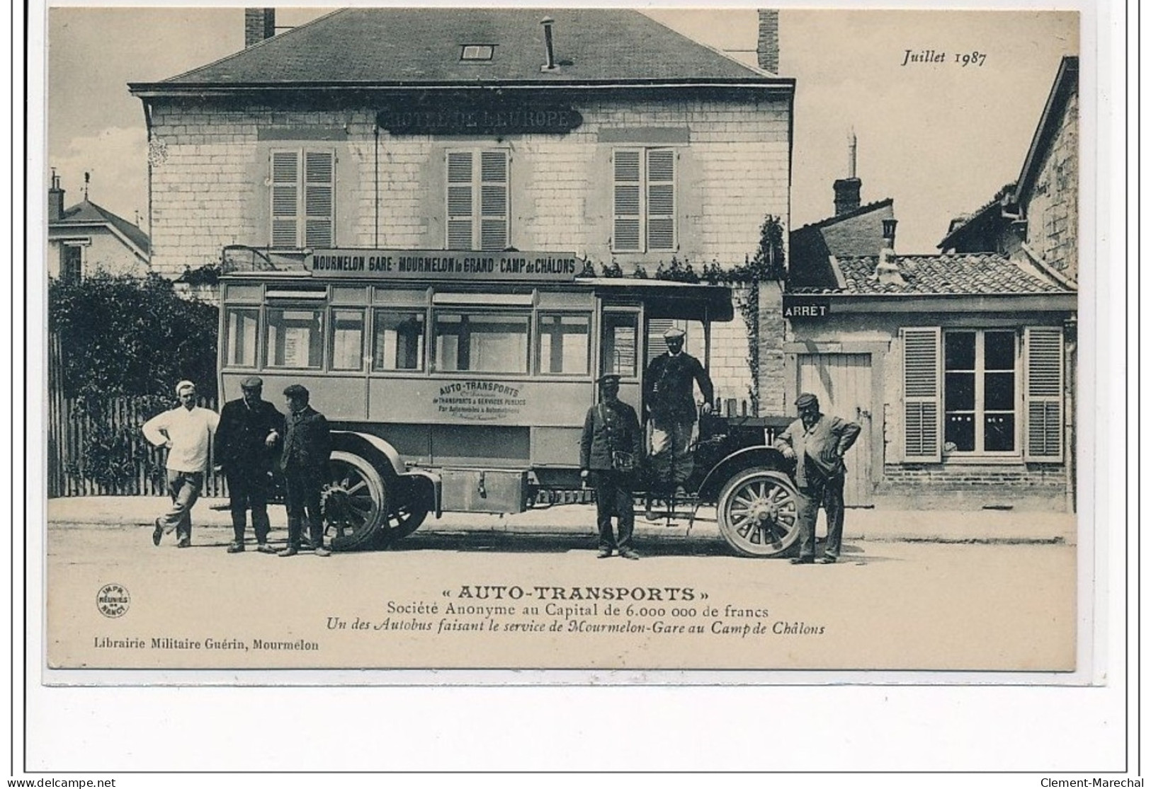 MOURMELON : """"Auto-Transports"""" Un Des Autobus Faisant Le Service De Mourmelon Gare Au Camp De Châlons - Très Bon ét - Mourmelon Le Grand