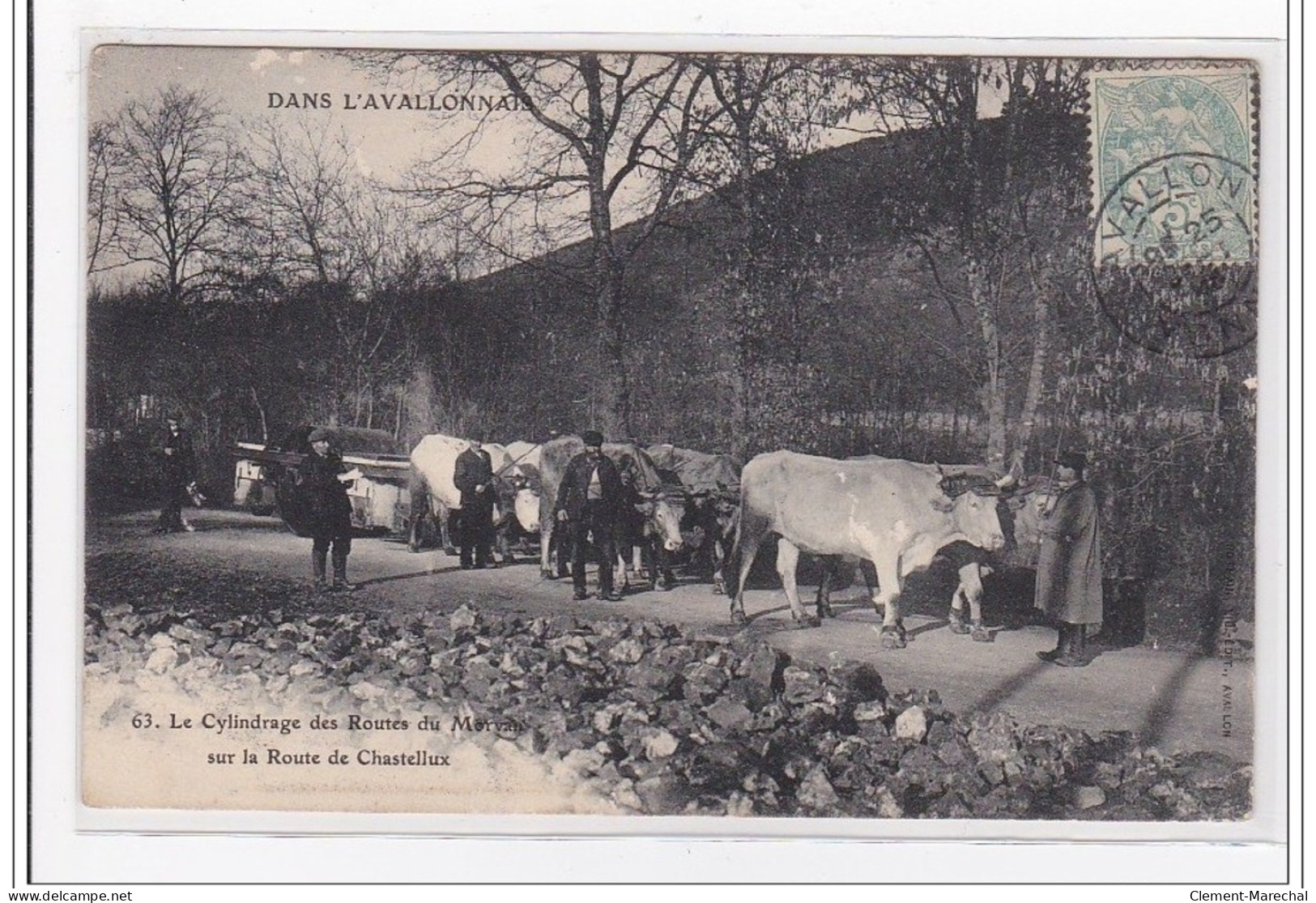 AVALLON : Le Cylindrage Des Routes Du Morvant Sur La Route De Chastellux (rouleau Compresseur) - Tres Bon Etat - Avallon