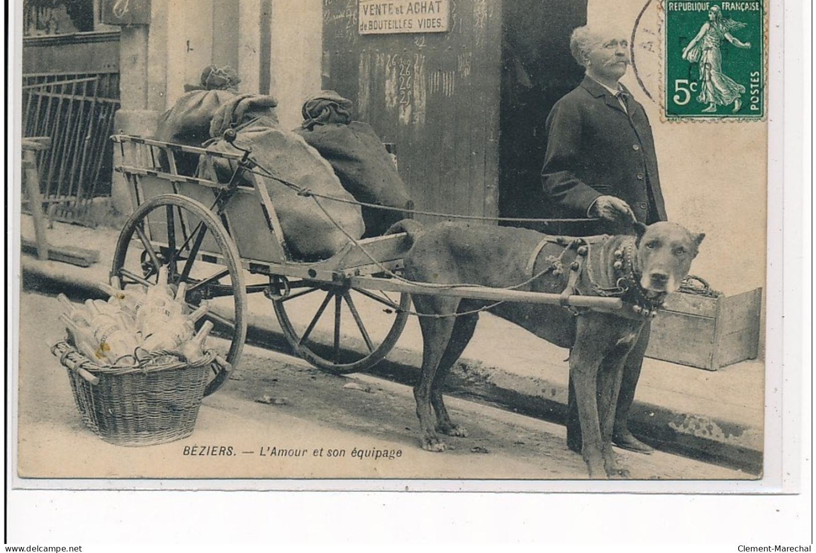 BEZIERS - L'Amour Et Son équipage - VOITURE A CHIEN - Très Bon état - Beziers