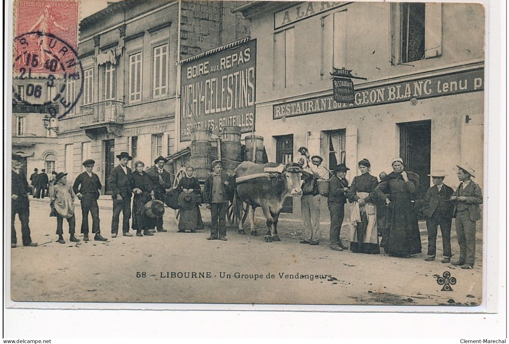 LIBOURNE - Un Groupe De Vendangeurs - Très Bon état - Libourne