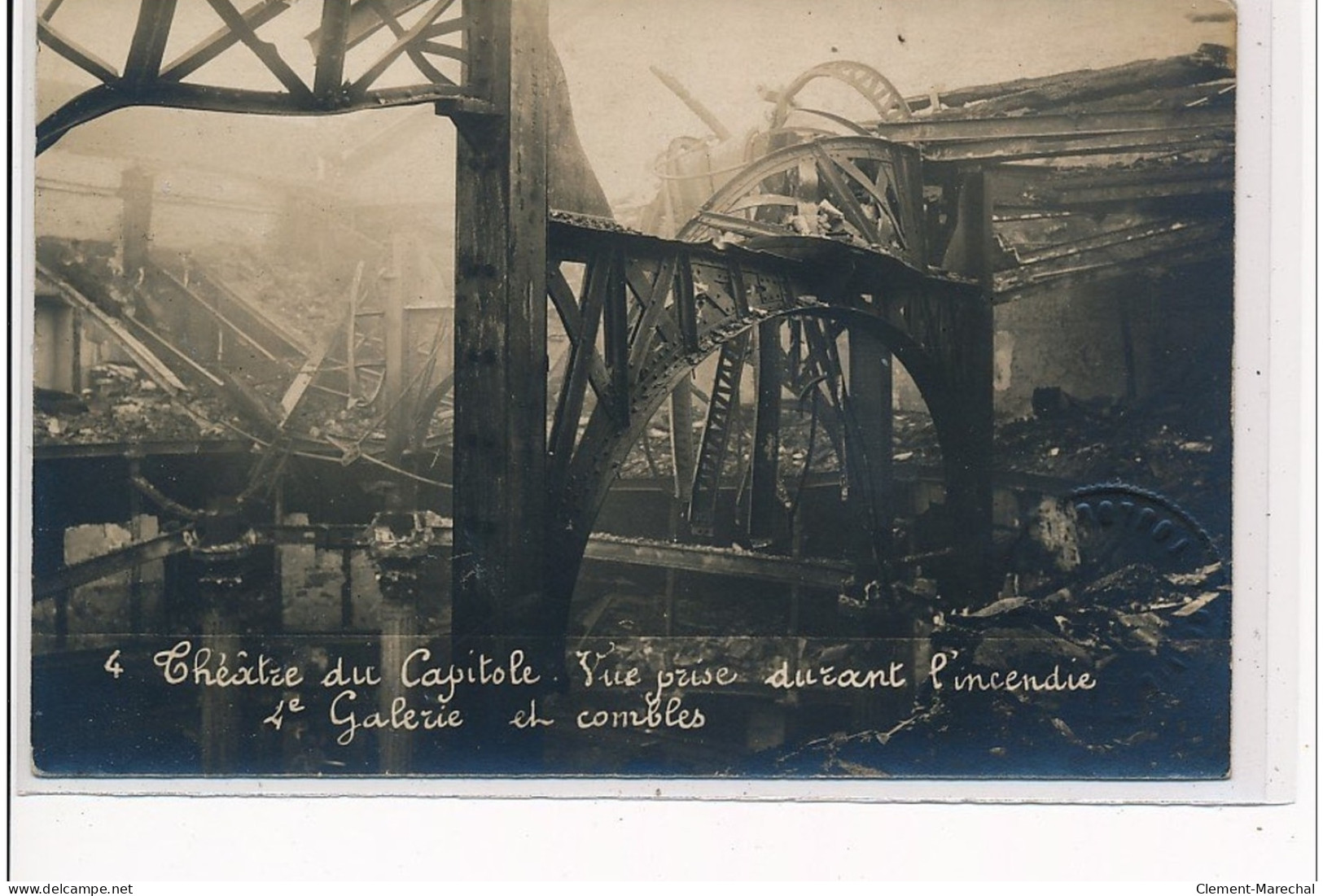 TOULOUSE - CARTE PHOTO - Théâtre Du Capitole - Vue Prise Durant L'incendie : 4è Galerie Et Combles - Très Bon état - Toulouse