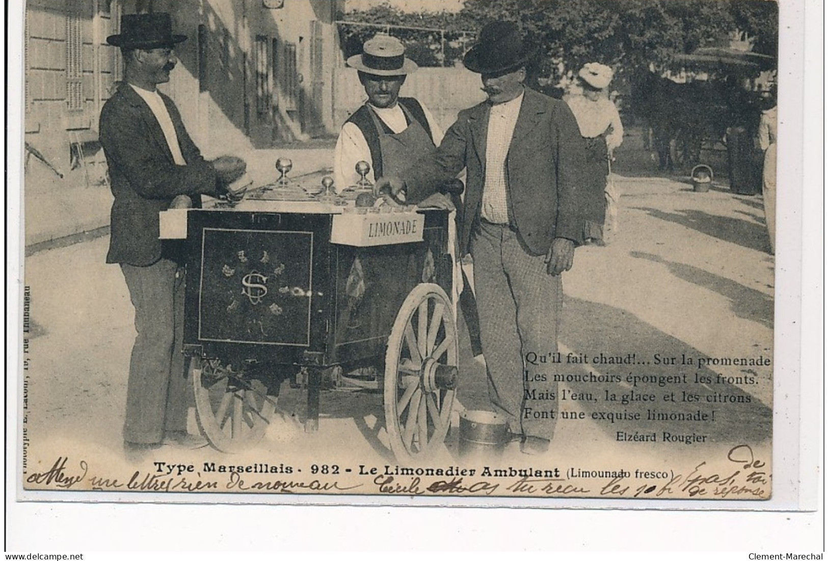 MARSEILLE - Type Marseillais - Le Limonadier Ambulant (Limounado Fresco) - état - Petits Métiers