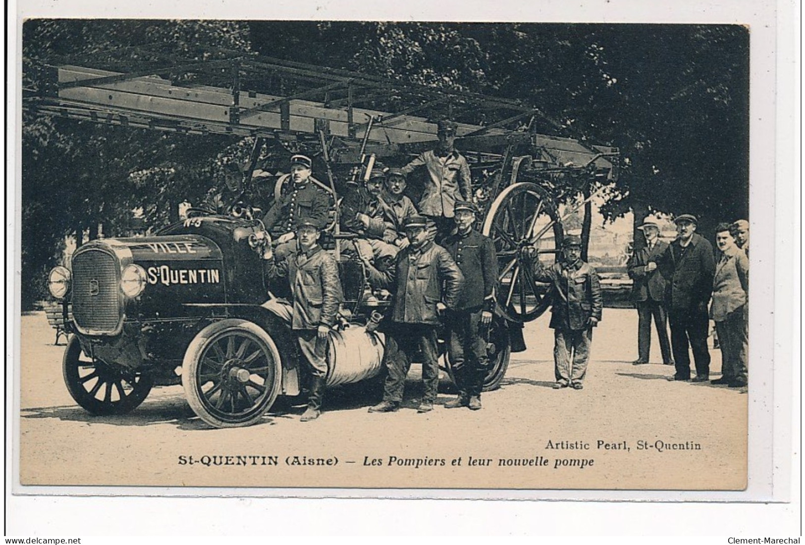 SAINT QUENTIN -  Les Pompiers Et Leur Nouvelle Pompe - Très Bon état - Saint Quentin