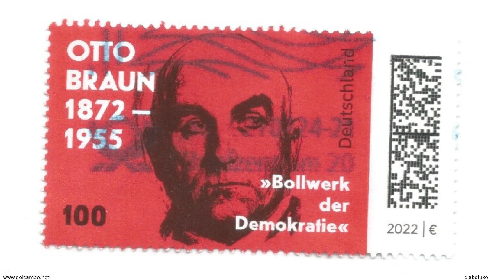 (GERMANY) 2022, OTTO BRAUN, POLITICIAN - Used Stamp - Gebraucht