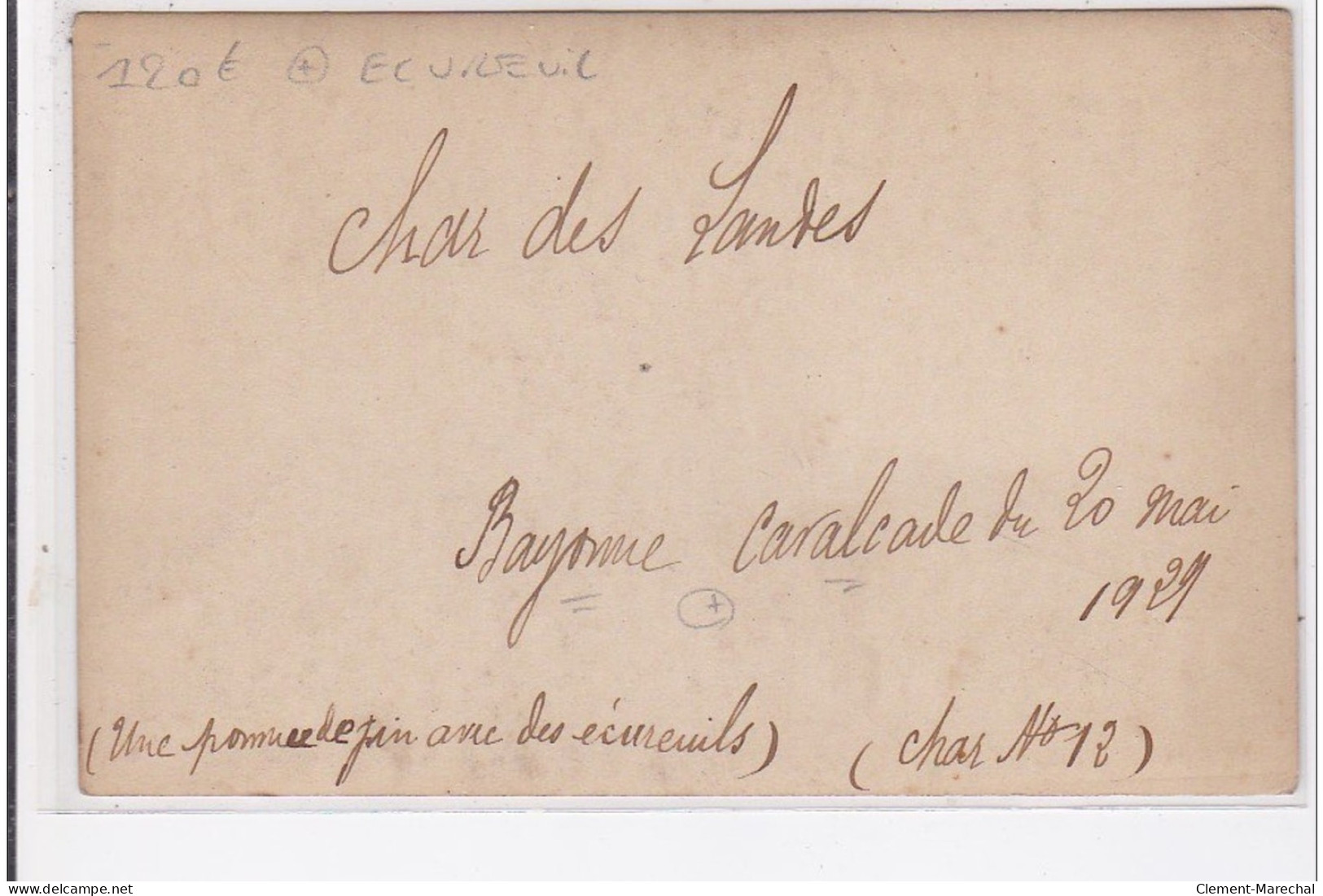BAYONNE : Cavalcade Du 20 Mai 1929, Ecureuil, Chars Des Landes - Etat - Bayonne