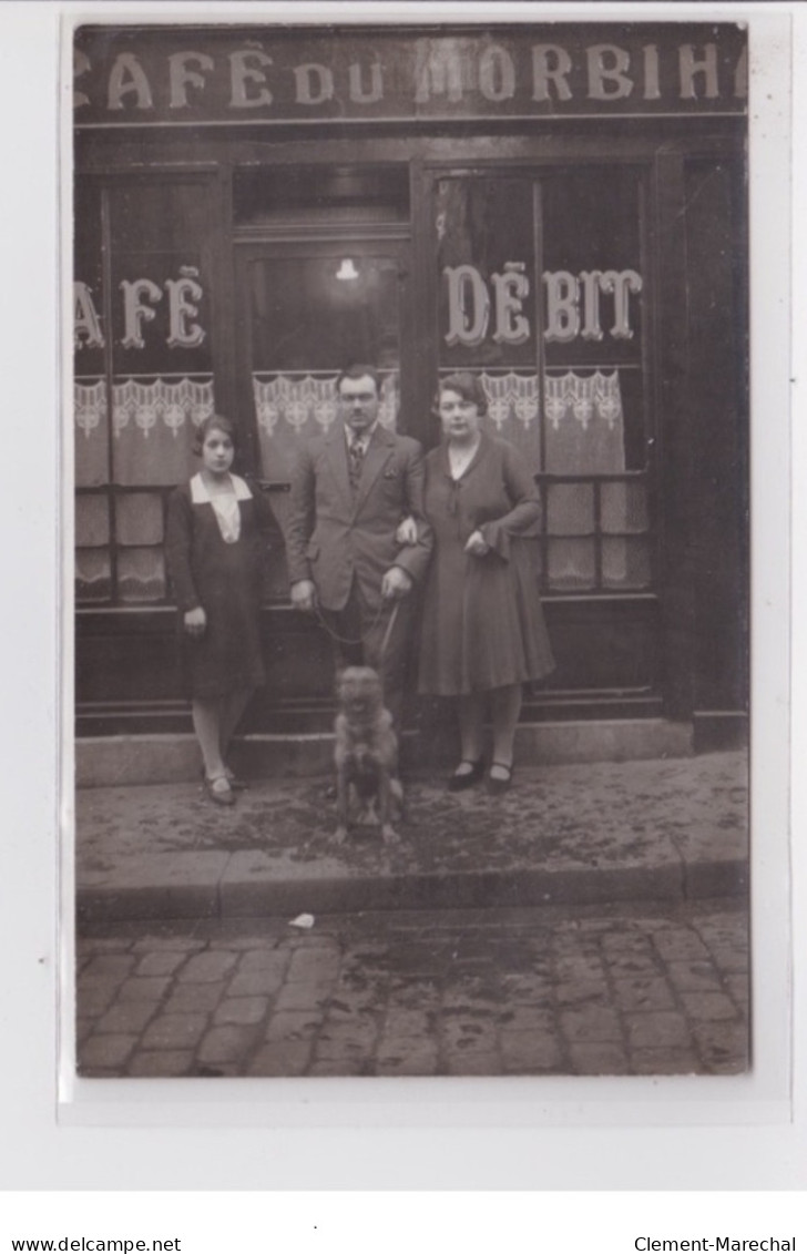 ROUEN : Carte Photo Du Café Du Morbihan - Très Bon état - Rouen