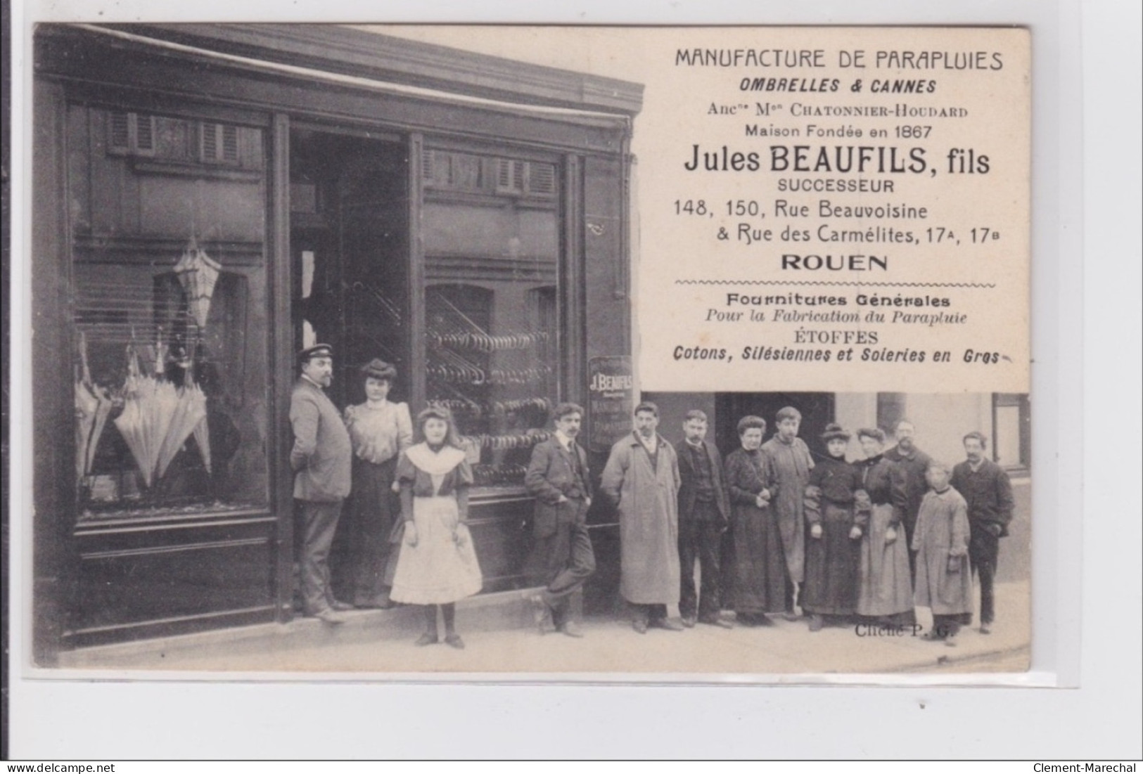 ROUEN : Manufacture De Parapluies, Ombrelles Et Cannes Jules BEAUFILS - Très Bon état - Rouen