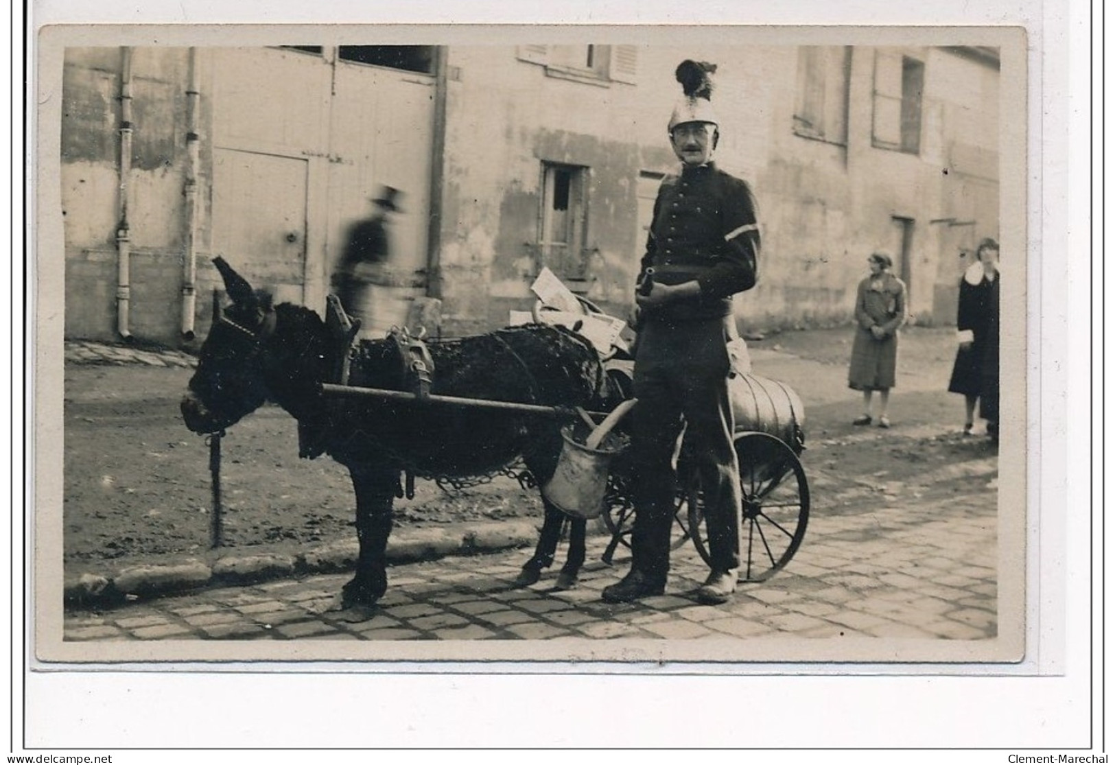 GARGES (?) - CARTE PHOTO - POMPIER - ANE - Très Bon état - Garges Les Gonesses