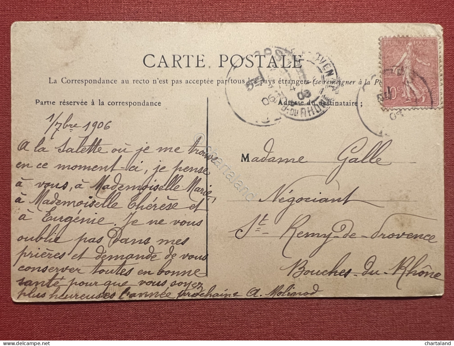 Cartolina - Pelerinage De Notre-Dame De La Salette ( Coté Est ) - 1906 - Non Classés