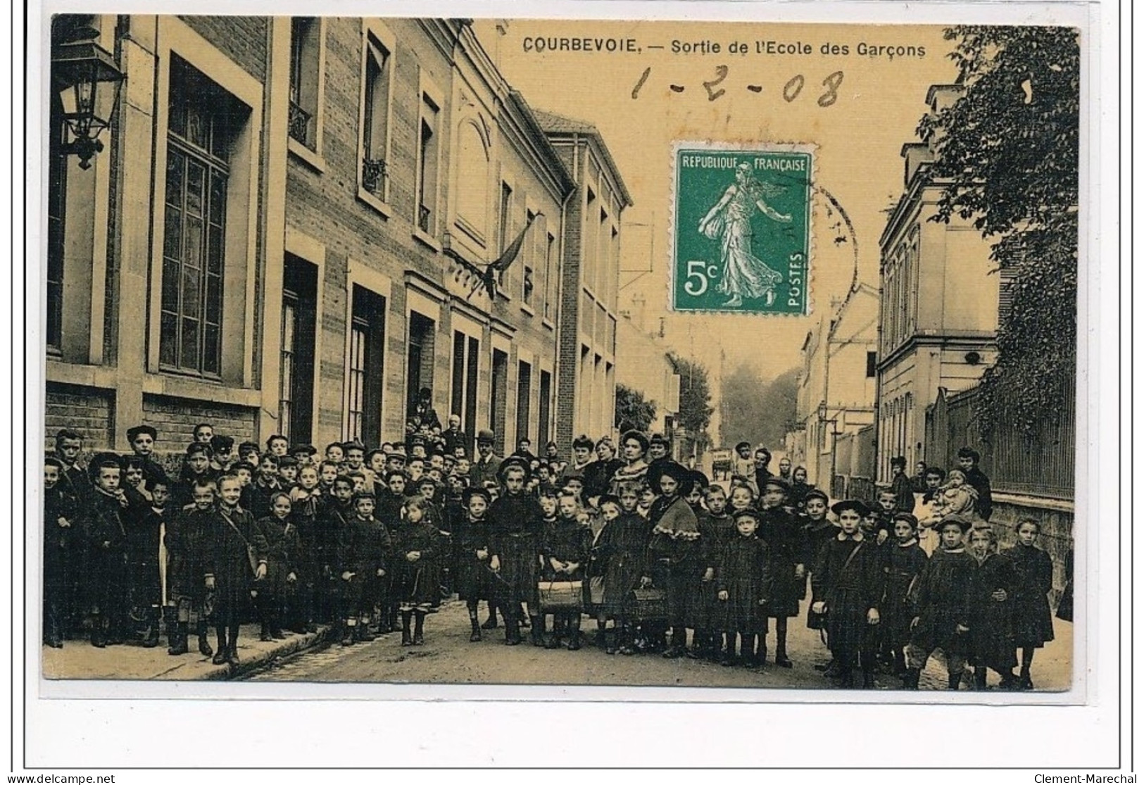 COURBEVOIE : Sortie De L'école Des Garçons - TOILLEE - Très Bon état - Courbevoie