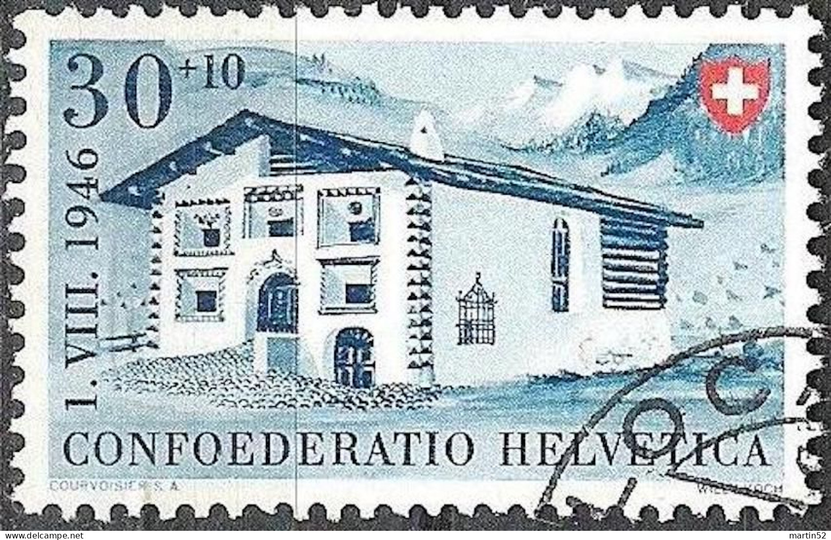 Schweiz Suisse Pro Patria 1946: Engadiner-Haus Zu WII 33 Mi 474 Yv 431 Mit Eck-Stempel Von LOCARNO (Zu CHF 23.00) - Used Stamps