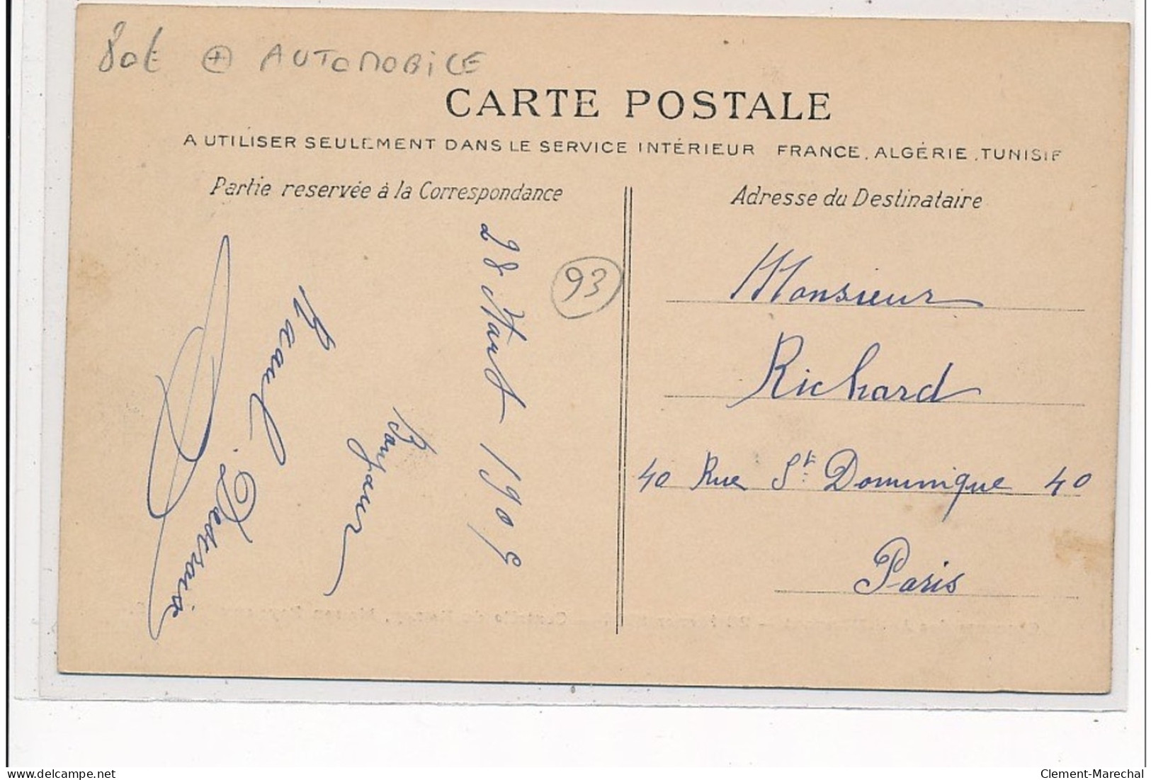 LE RAINCY - Concours Des Anti-dérapants 26 Février 1904 - Contrôle Du Raincy, Maison Peyrieux AUTOMOBILE - Très Bon état - Le Raincy