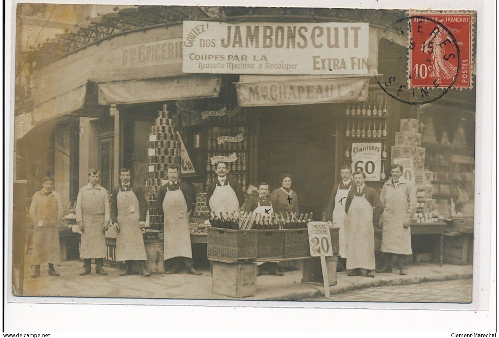 ASNIERES - CARTE PHOTO - Epicerie Maison Chapeau Frères - Très Bon état - Asnieres Sur Seine