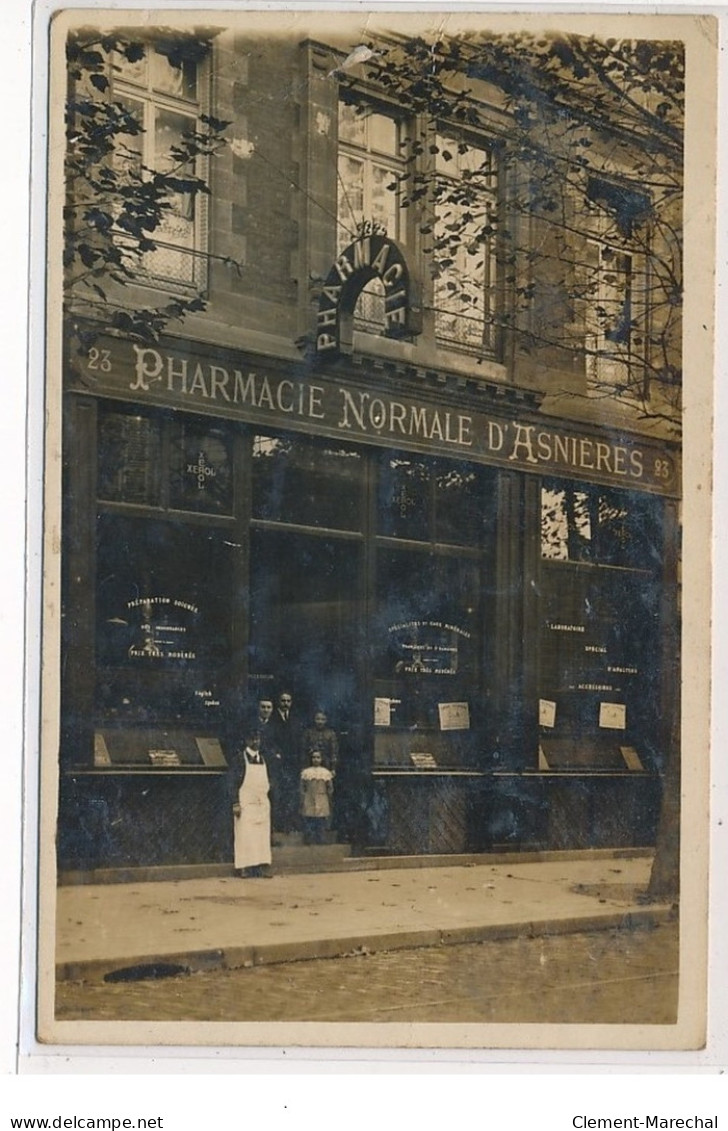 ASNIERES - CARTE PHOTO - Pharmacie Normale D'Asnières - état - Asnieres Sur Seine