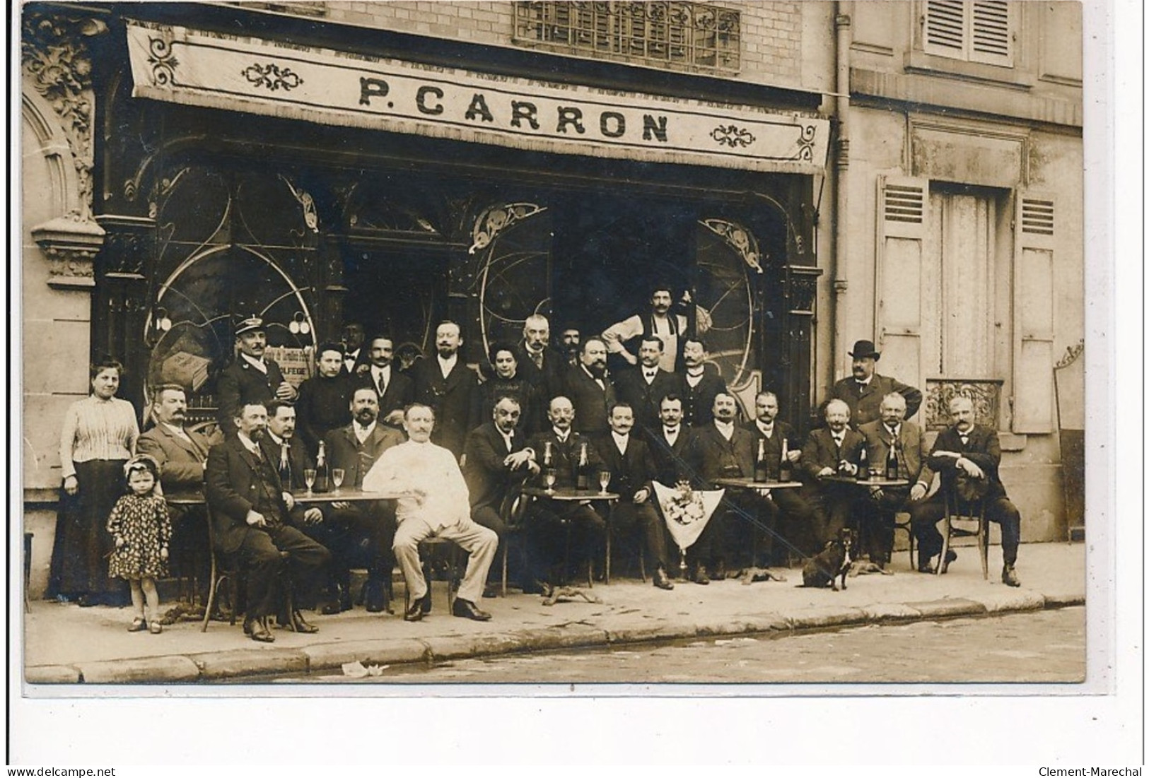 LEVALLOIS PERRET - CARTE PHOTO - P. Carron - Brasserie - Façade Art Nouveau - Très Bon état - Levallois Perret