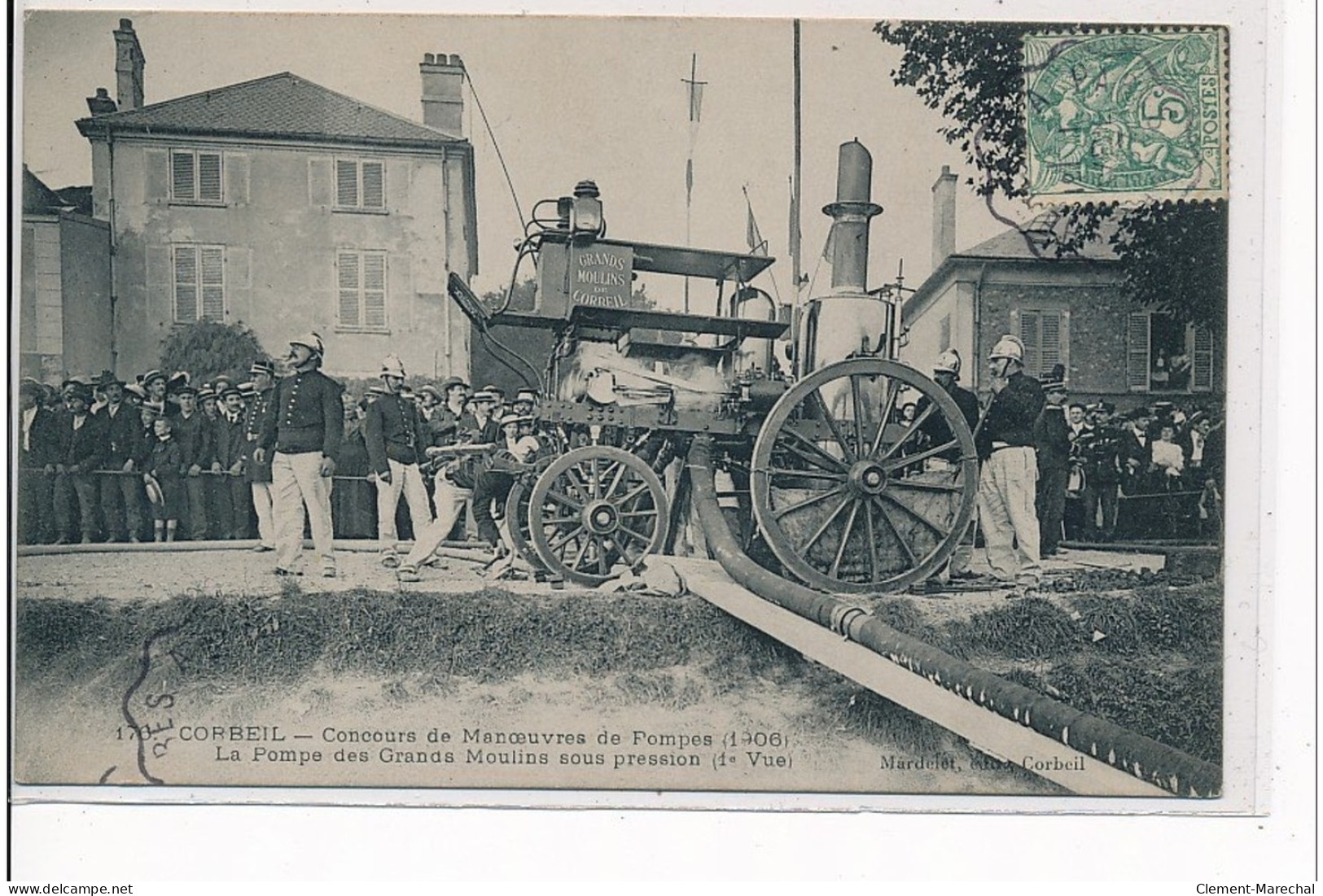 CORBEIL - Concours De Manoeuvres De Pompes (1906) - La Pompe Des Grands Moulins Sous Pression - POMPIERS - Très Bon état - Corbeil Essonnes