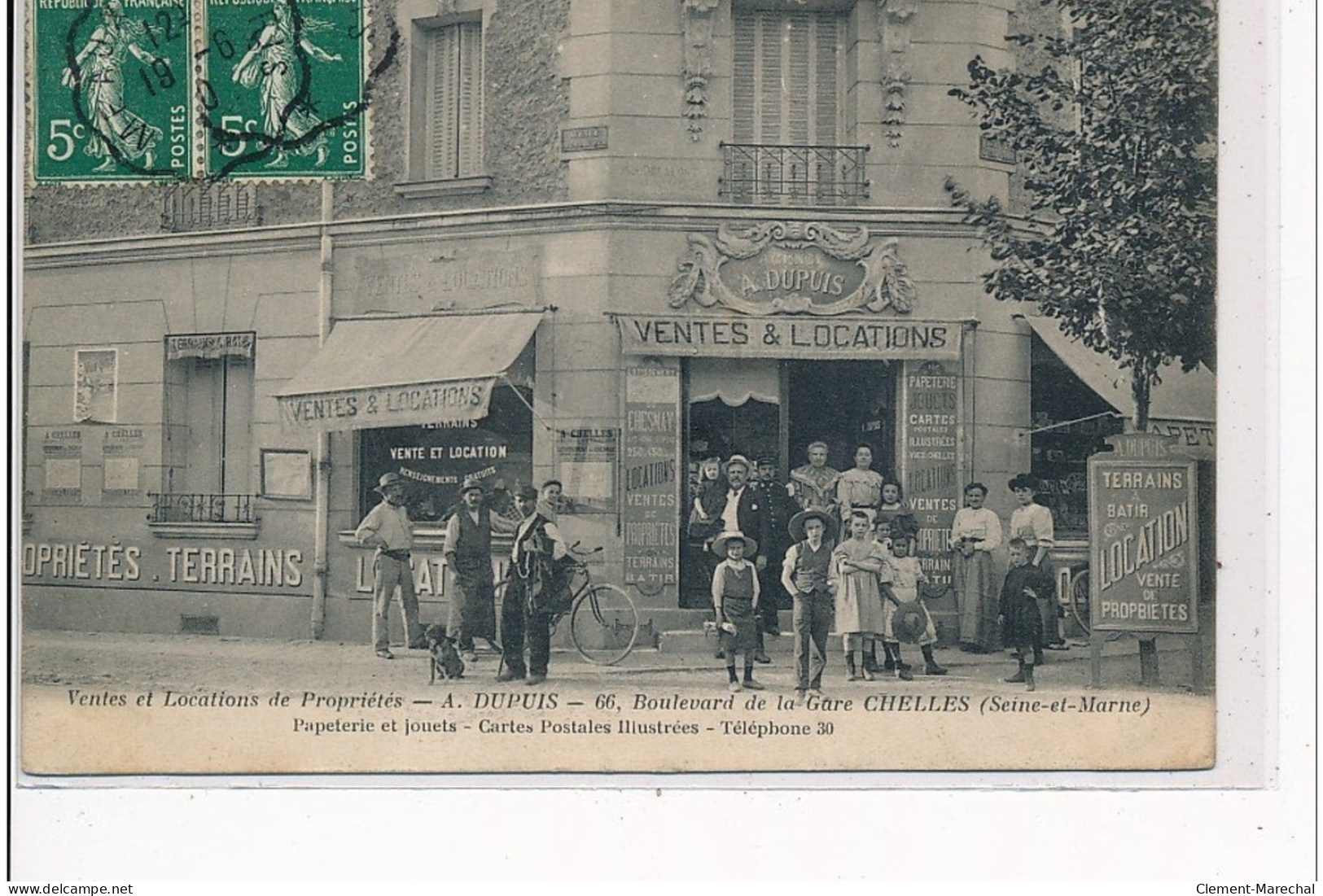 CHELLES - Ventes Et Locations De Propriétés A. Dupuis - 68, Bld De La Gare - Marchand De Cartes Postales - Très Bon état - Chelles