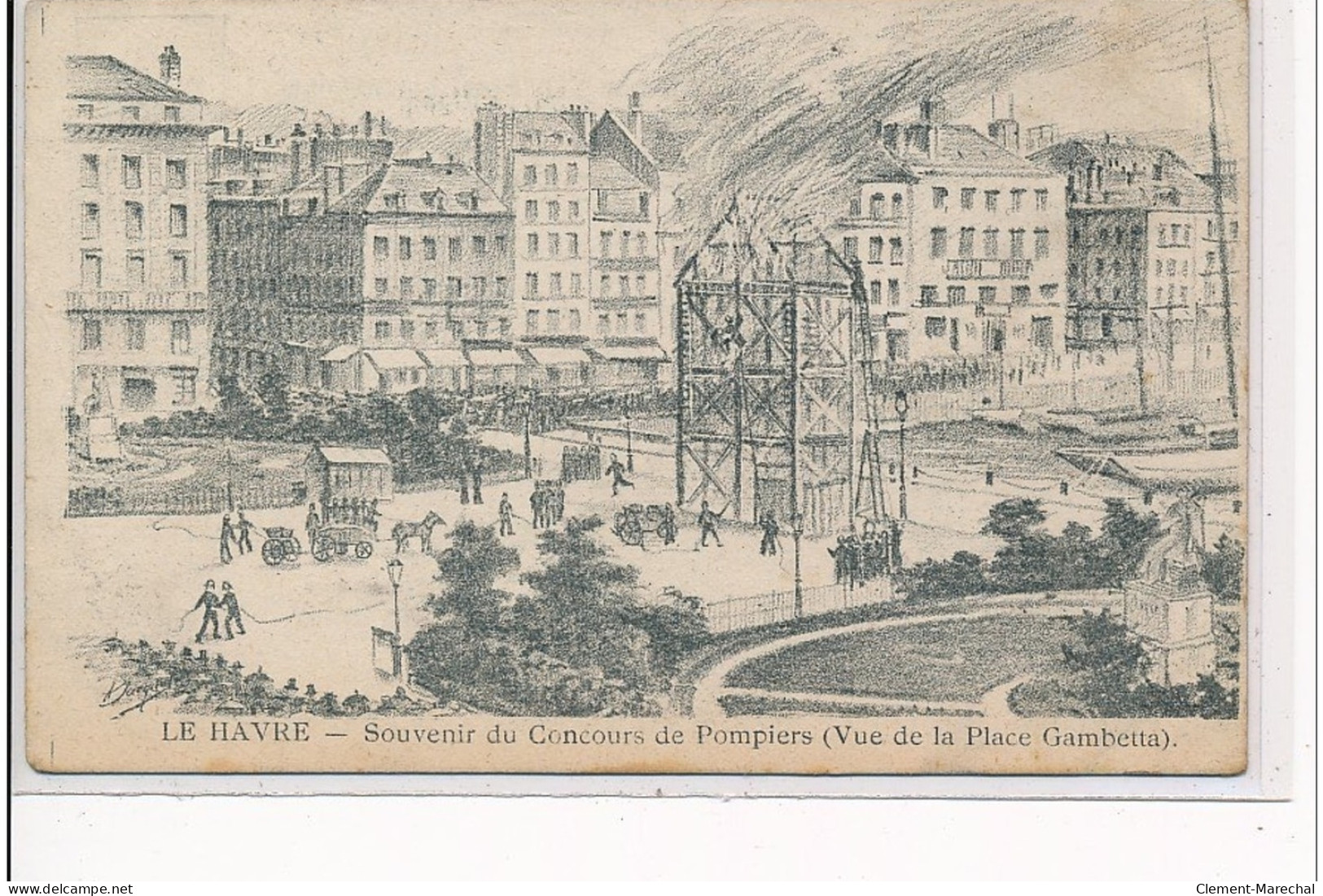 LE HAVRE - Souvenir Du Concours De Pompiers (Vue De La Place Gambetta) - état - Ohne Zuordnung