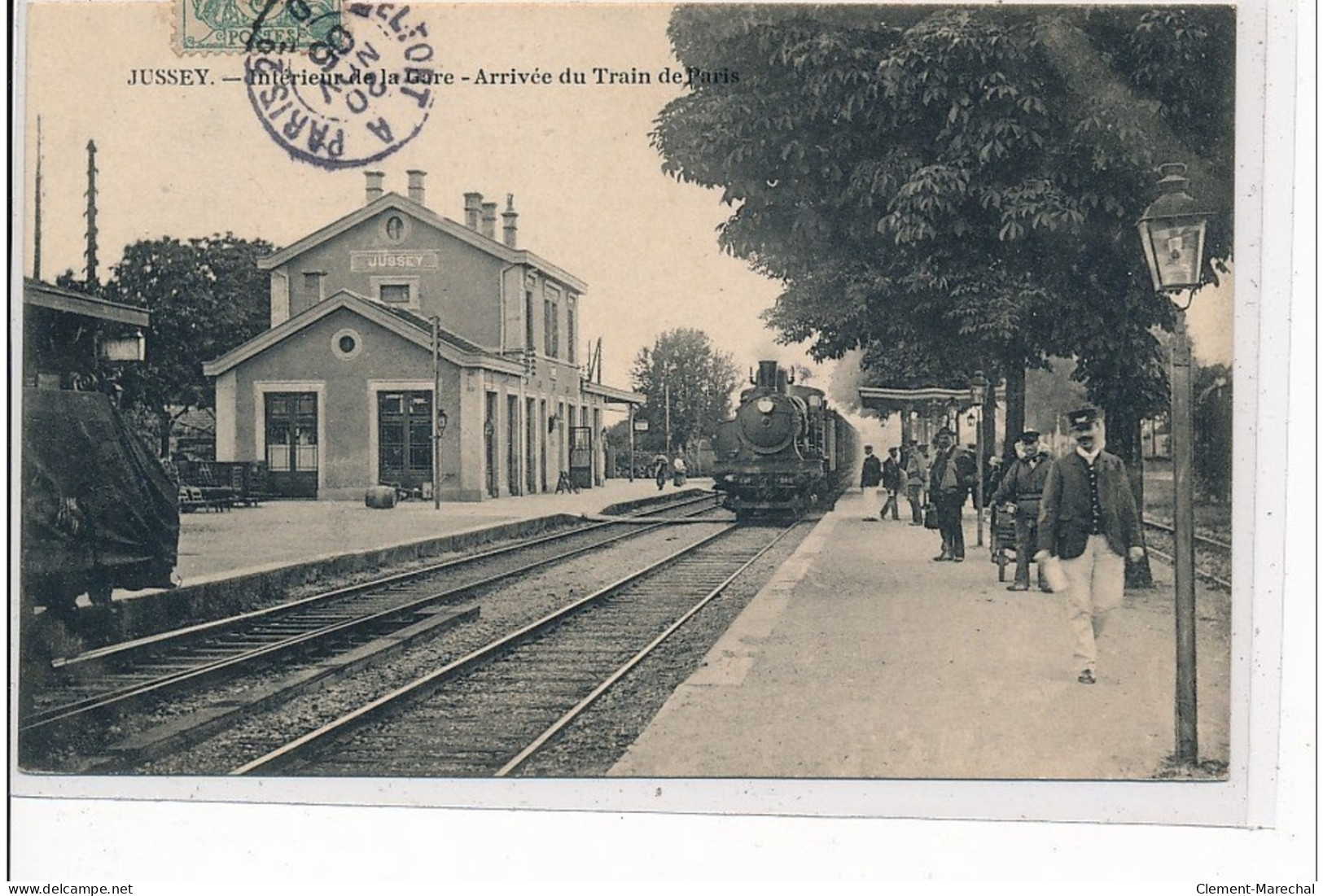 JUSSEY - Intérieur De La Gare - Arrivée Du Train De Paris - LOCOMOTIVE - Très Bon état - Autres & Non Classés