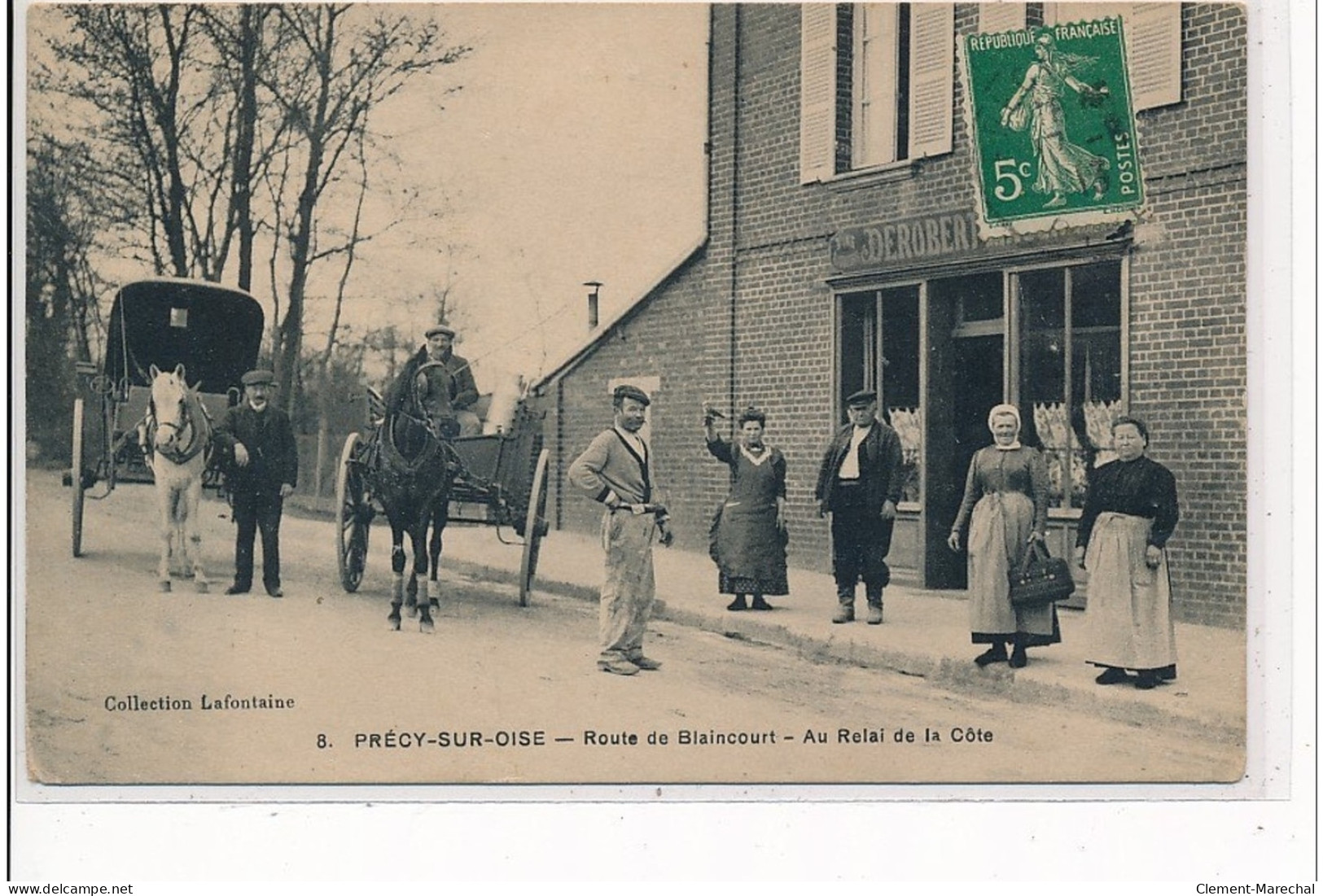 PRECY SUR OISE - Route De Blaincourt - Au Relais De La Côte - ATTELAGE - Très Bon état - Précy-sur-Oise