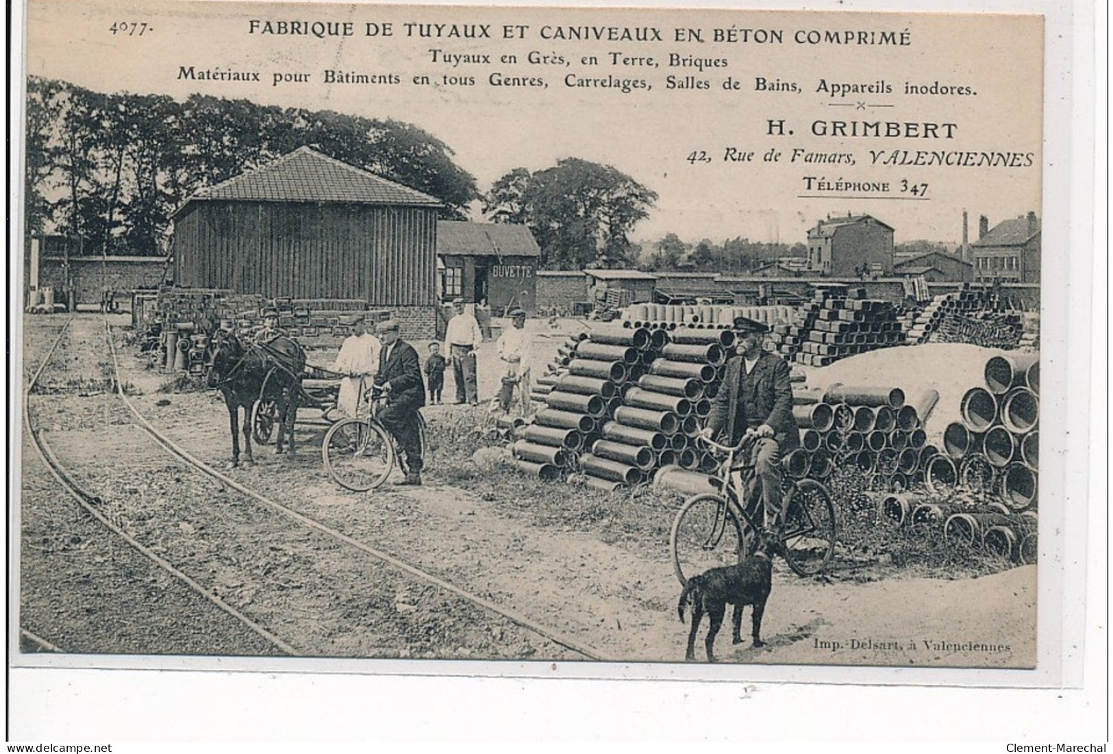 VALENCIENNES - Fabrique De Tuyaux Et Caniveaux En Béton Comprimé GRIMBERT - Très Bon état - Valenciennes