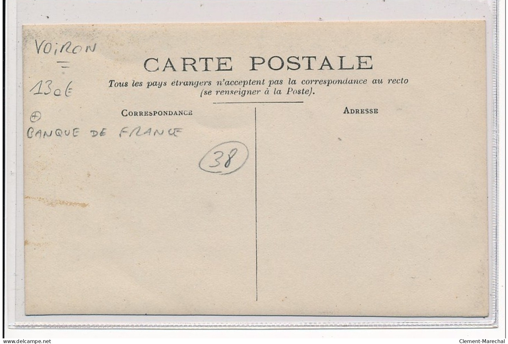 VOIRON : Carte Photo De La Banque De France Vers 1910 - Très Bon état - Voiron