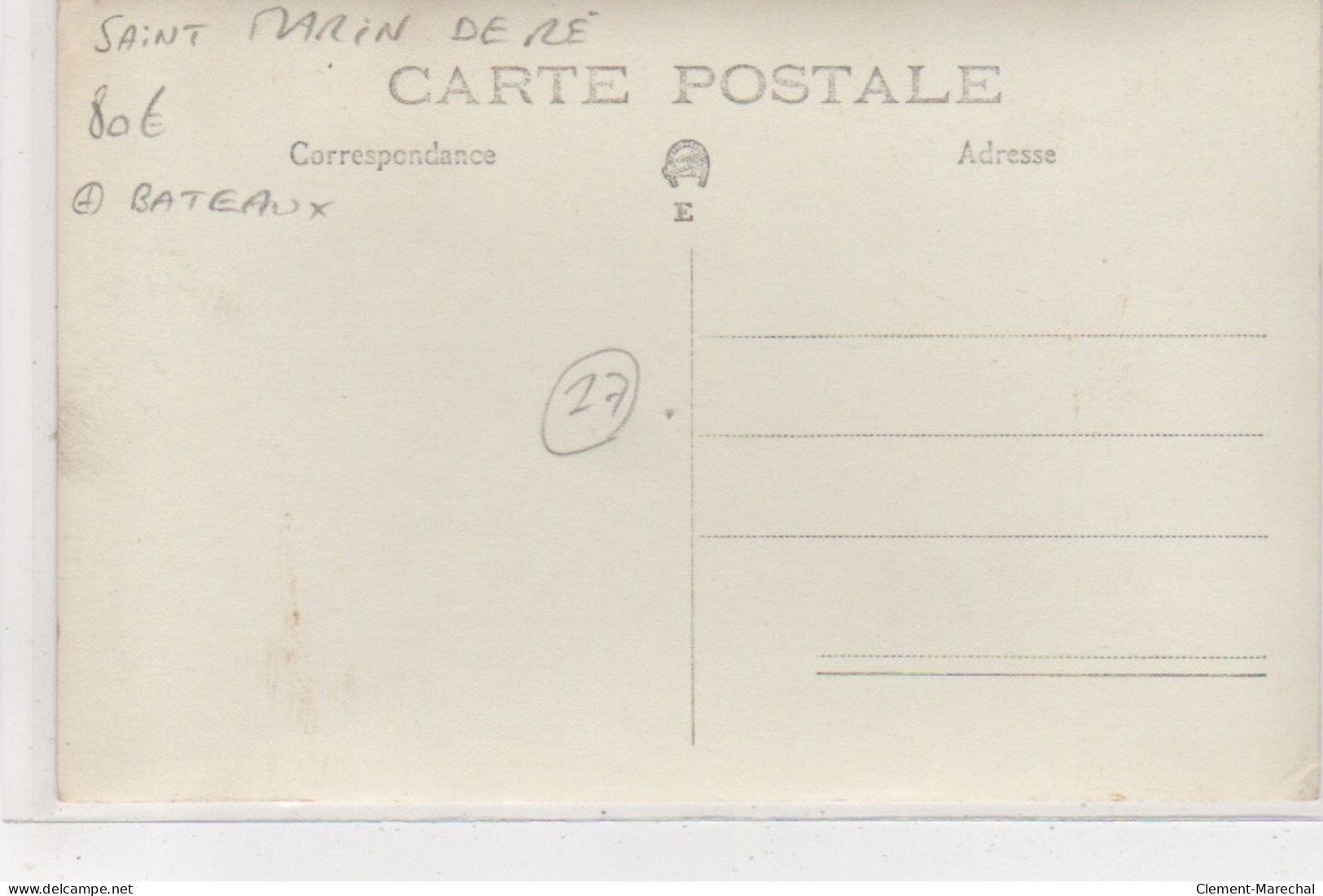 Ile De Ré : SAINT MARTIN DE RE : Carte Photo D'un Bateau  - Vers 1920-30 - Très Bon état - Saint-Martin-de-Ré
