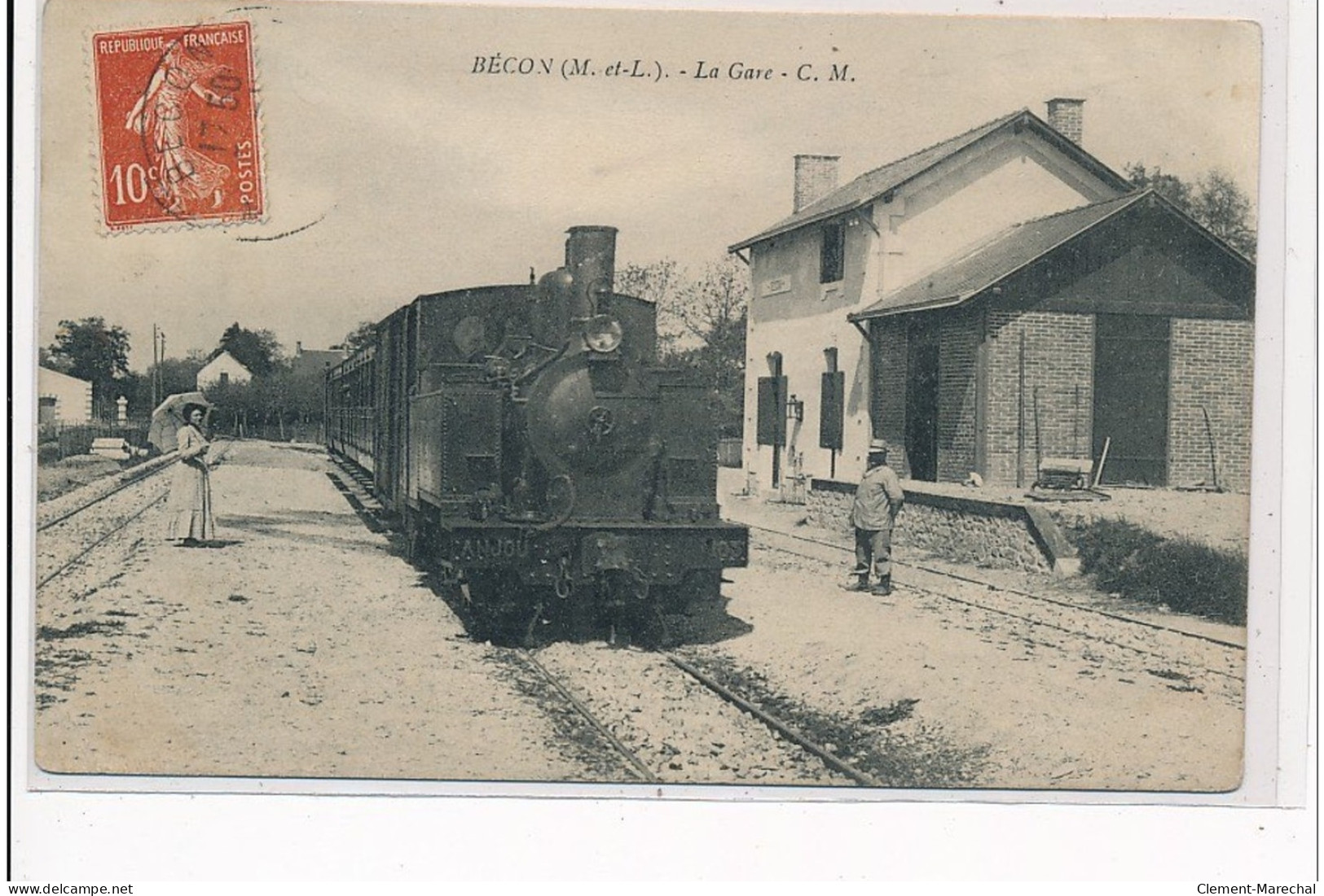 BECON - La Gare - LOCOMOTIVE - Très Bon état - Altri & Non Classificati