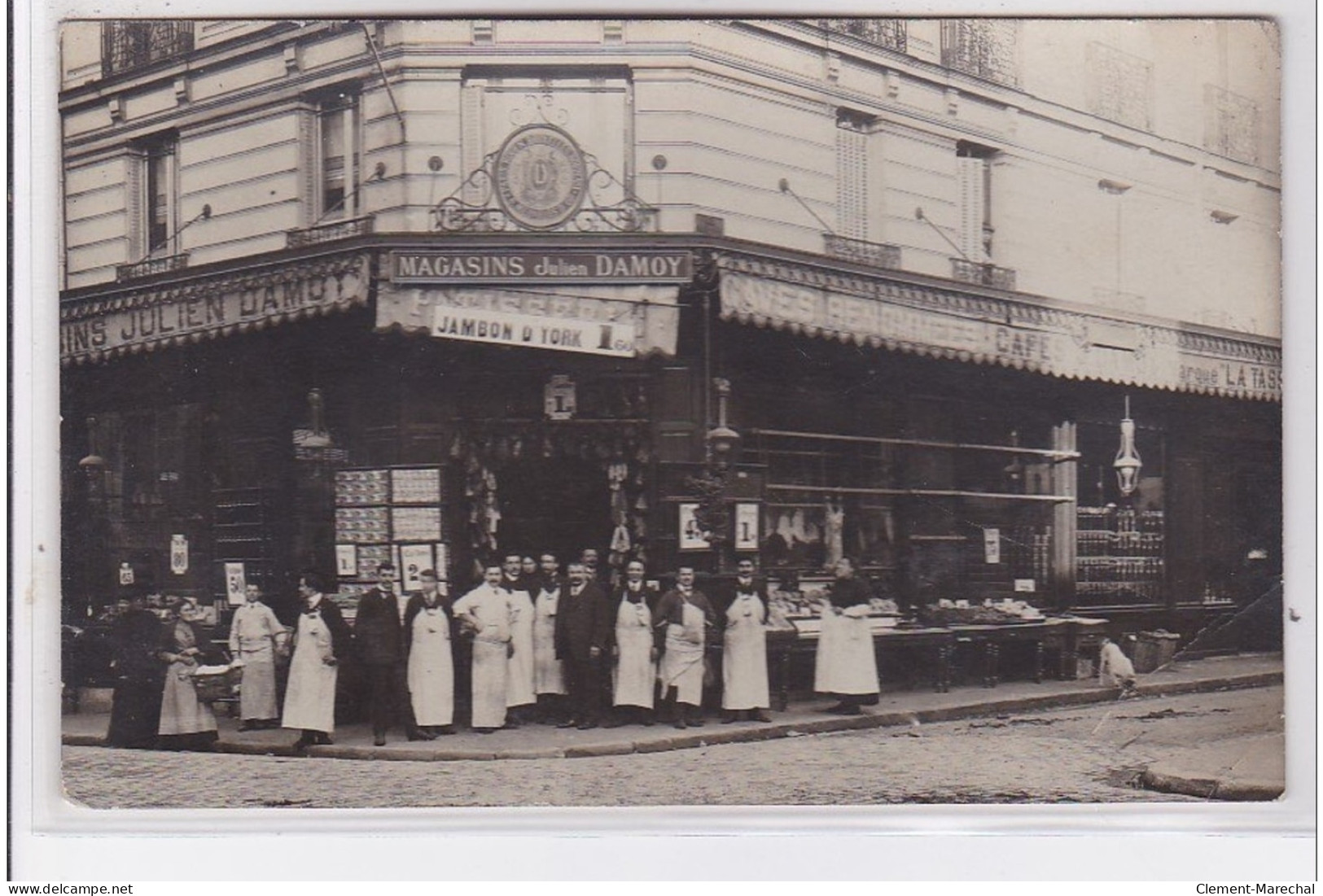 ASNIERES : Carte Photo Du Magasin Julien DAMOY à L'angle Magenta Et Bourguignons - Très Bon état - Asnieres Sur Seine