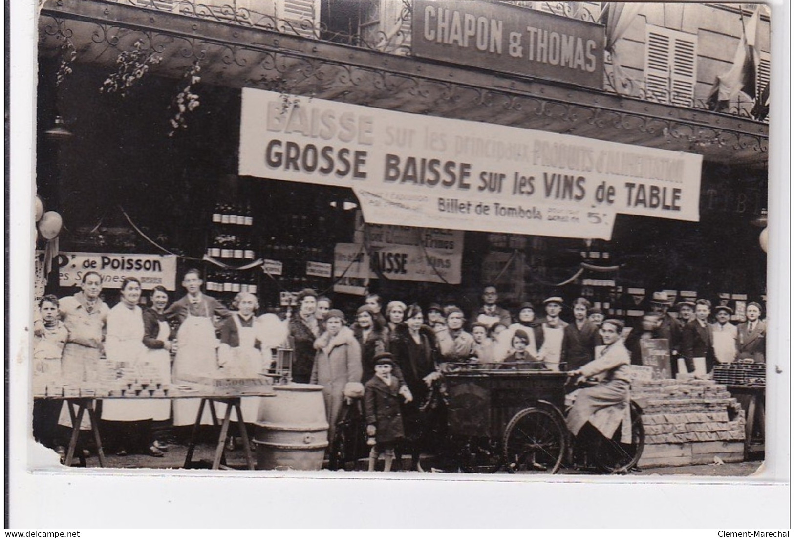 PARIS 7ème : Carte Photo Du Magasin CHAPON Et THOMAS Au 9 Rue Jean Nicot - état (un Coin Manquant) - Distrito: 07