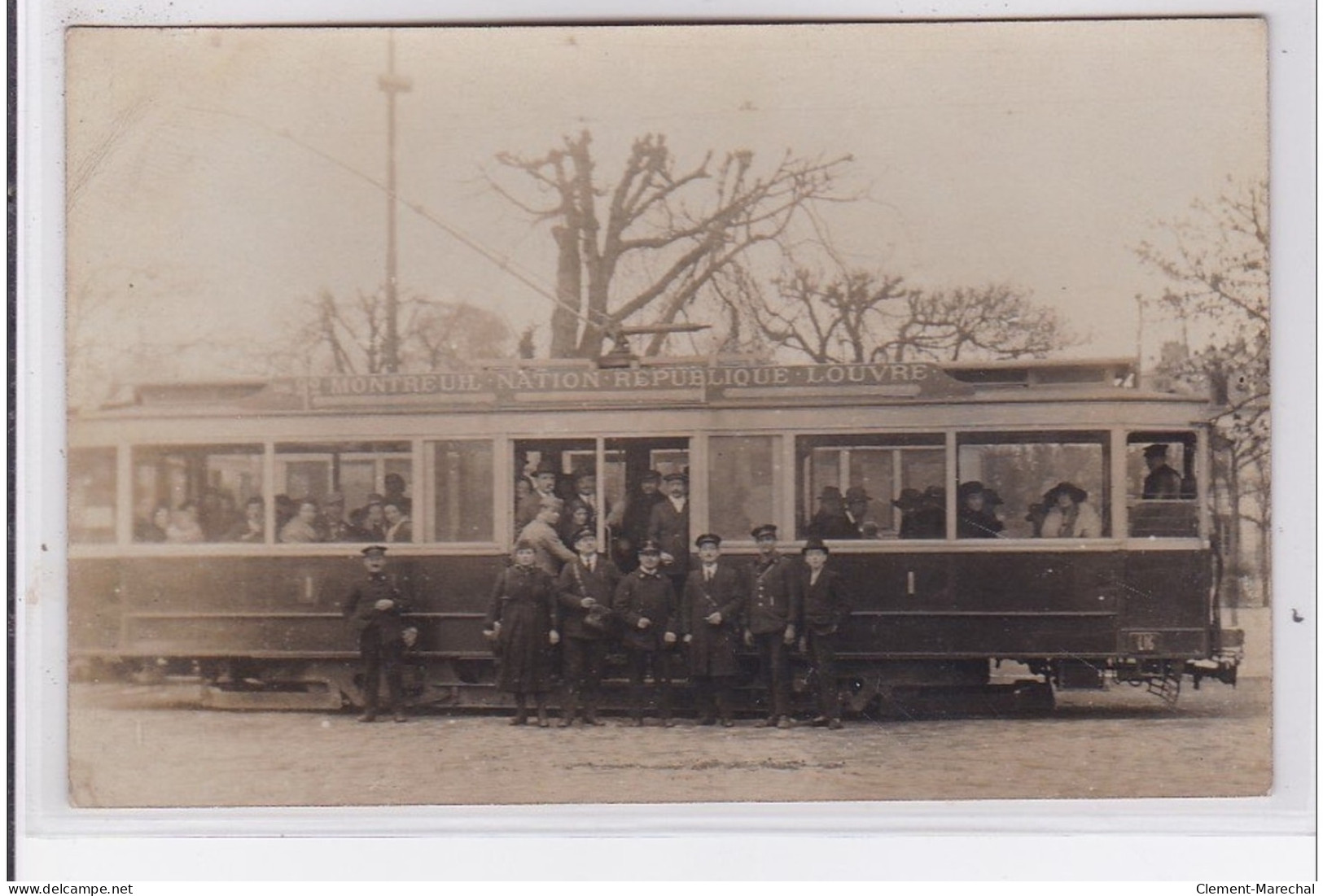 MONTREUIL : Carte Photo Du Tramway De La Ligne Montreuil - Nation - République - Louvre - Très Bon état - Montreuil