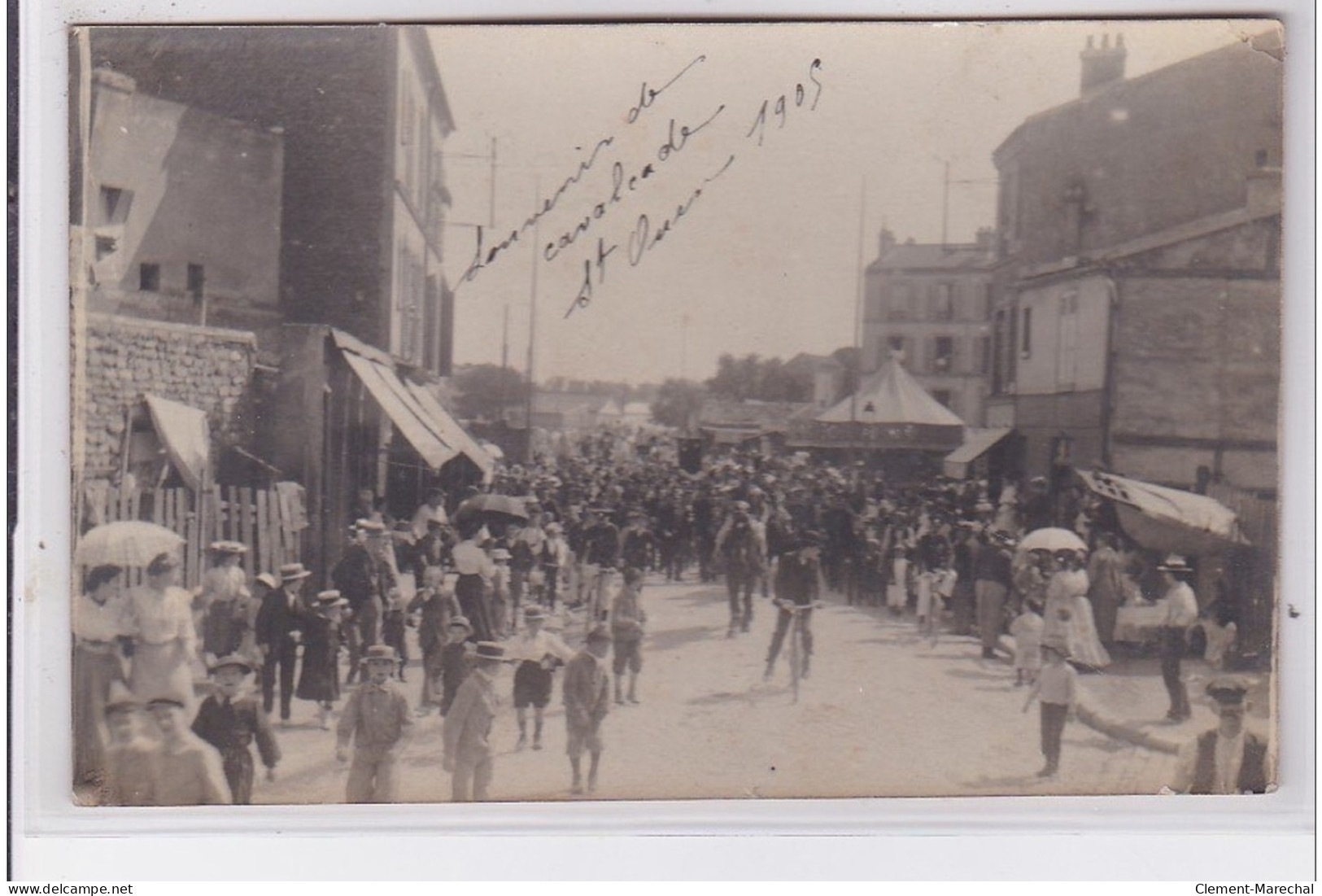 SAINT OUEN : Carte Photo De La Cavalcade En 1905 (manège) - Bon état (trace Au Dos) - Saint Ouen