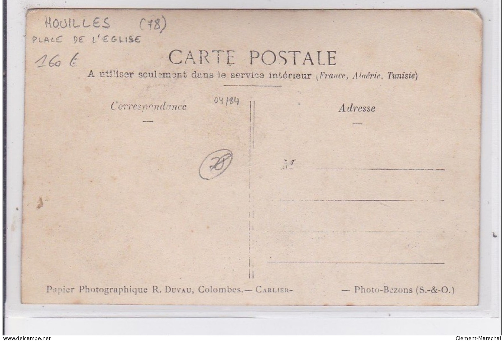 HOUILLES : Carte Photo De La Boucherie De La Place De L'église - Très Bon état - Houilles