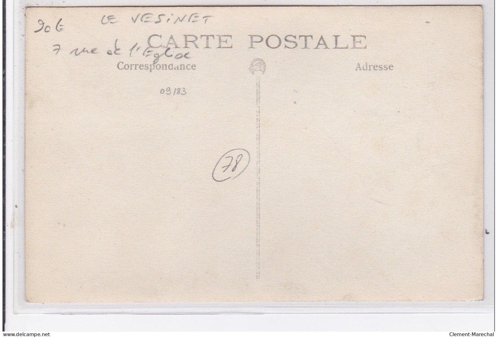 LE VESINET : Carte Photo Du Tabac - Café - Vendeur De Cartes Postales PLOCQUE Au 7 Rue De L'église - Bon état (passée) - Le Vésinet