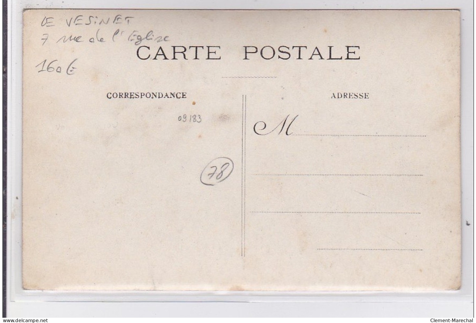 LE VESINET : Carte Photo Du Tabac - Café - Vendeur De Cartes Postales PLOCQUE Au 7 Rue De L'église - Très Bon état - Le Vésinet