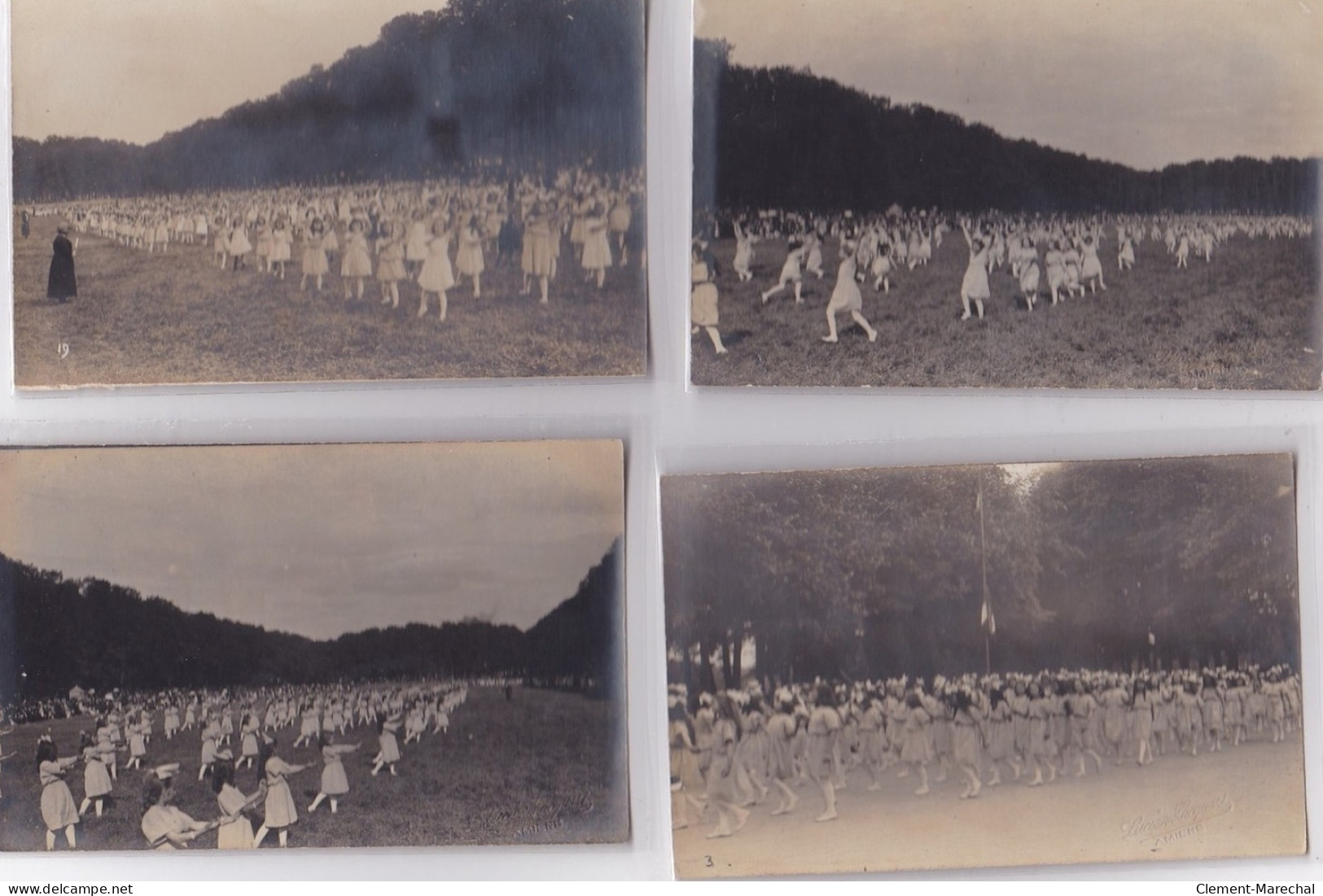 AMIENS (environs) : Lot De 4 Cartes Photo D'enfants (sport - Gymnastique) - Très Bon état - Amiens