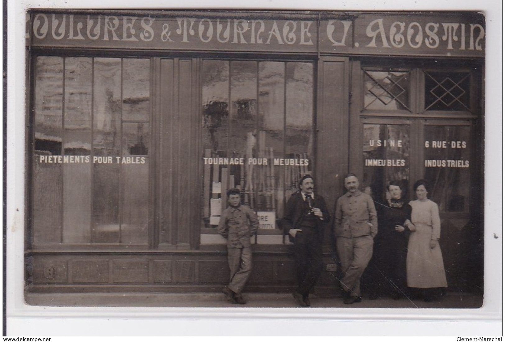 PARIS 11ème : Carte Photo De L'atelier De Moulures Et Tournage AGOSTINI (35 Boulevard De Charonne) - Très Bon état - Distrito: 11