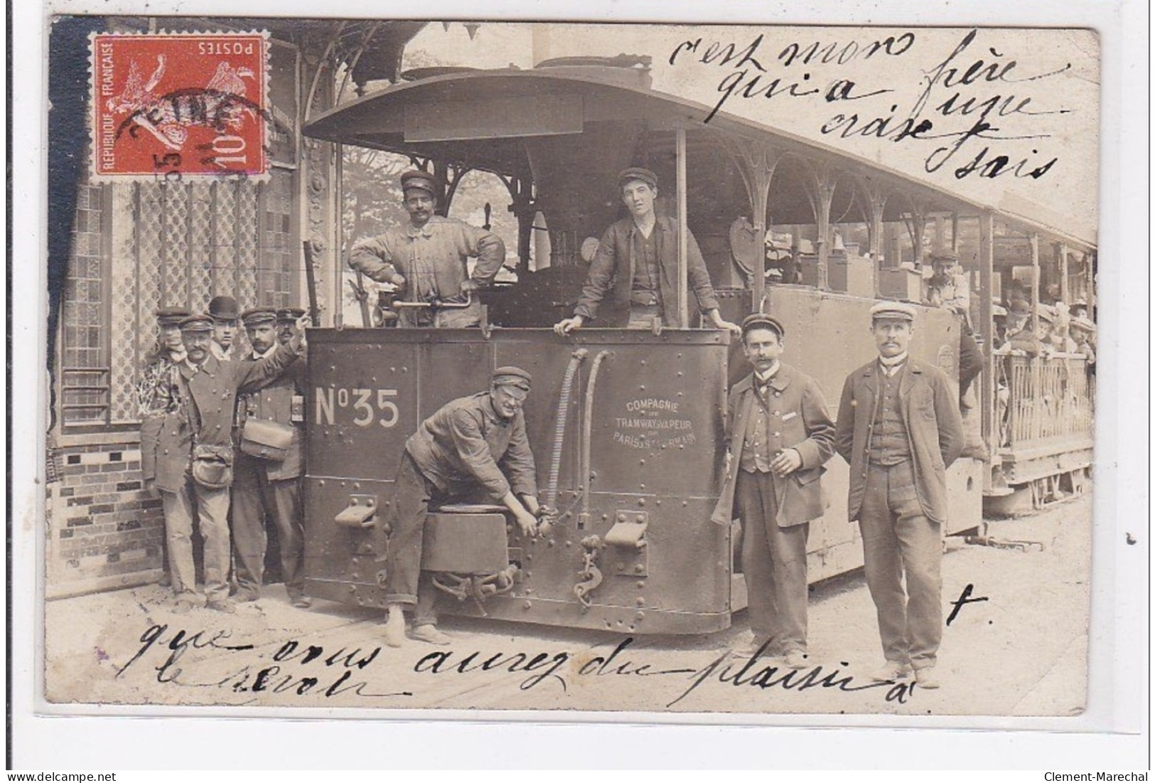 SAINT GERMAIN EN LAYE : Carte Photo Du Tramway à Vapeur De La Ligne Allant à Paris - Très Bon état - St. Germain En Laye