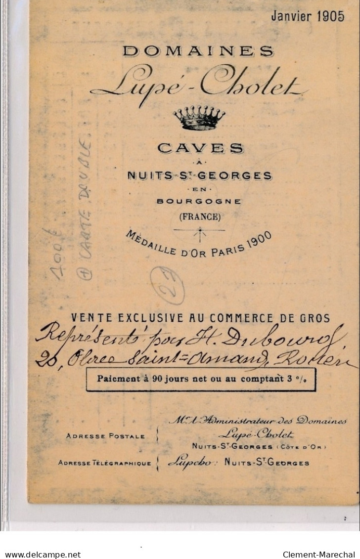 NUITS-ST-GEORGES : Atelier De Réparations Des Caves Lupé-Cholet, Carte Double - état - Nuits Saint Georges